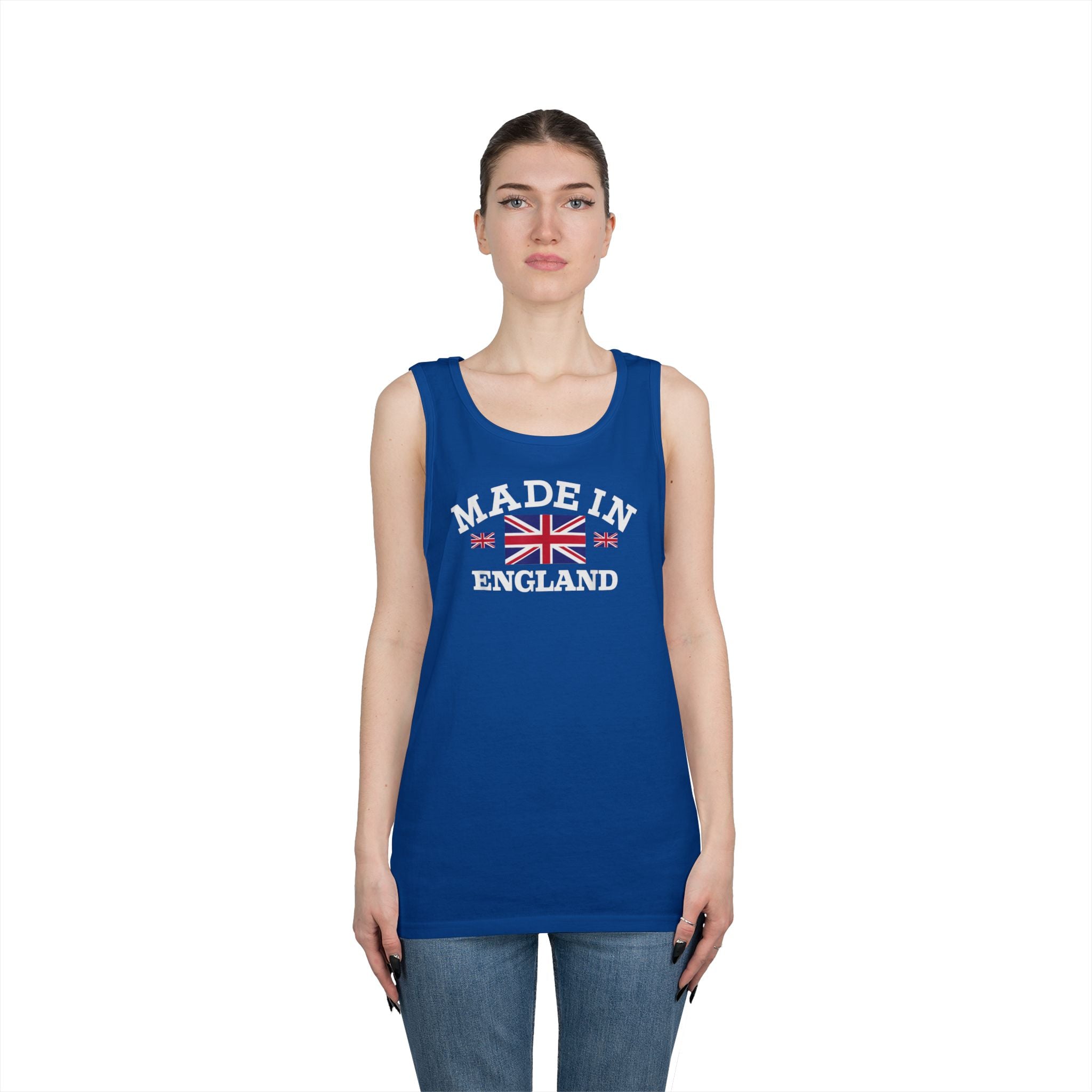 Made in England British Flag Union Jack Unisex Heavy Cotton Tank Top
