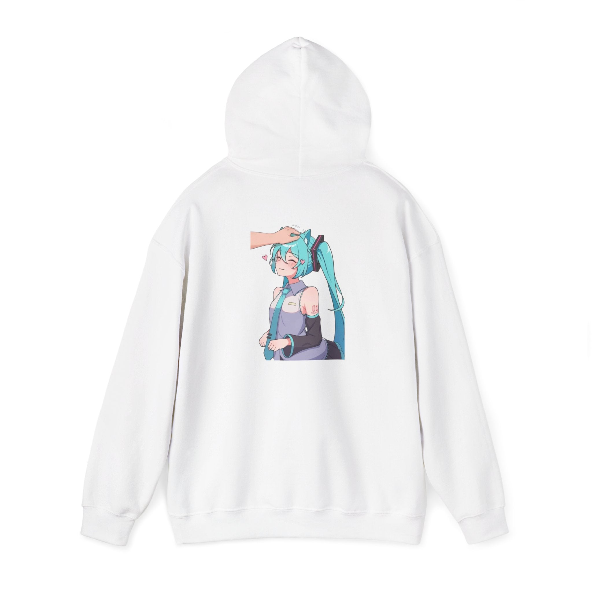 Hatsune Miku Headpat Smiling Catgirl Unisex Heavy Blend™ Hooded Sweatshirt