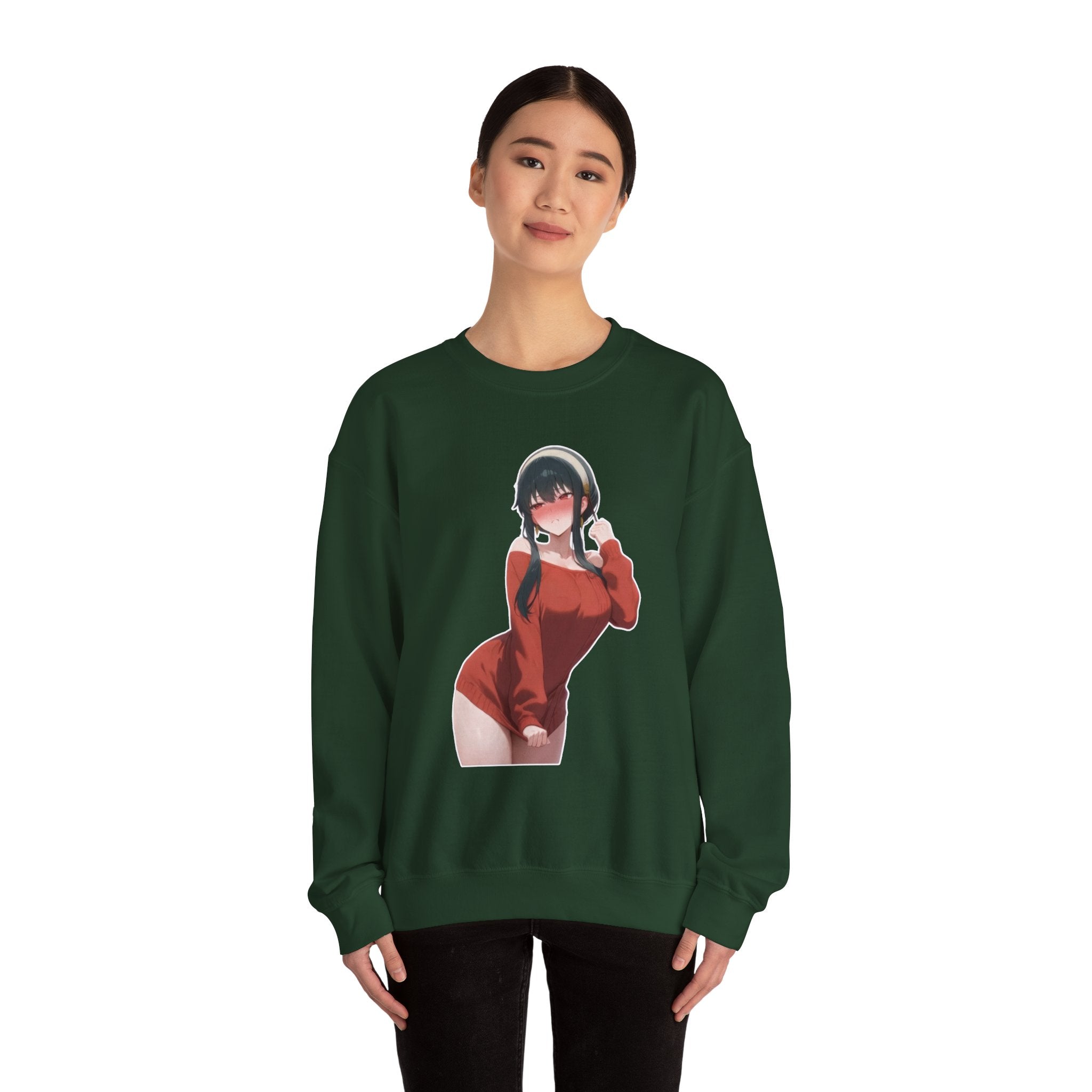 Yor Forger Blushing Waifu Unisex Heavy Blend™ Crewneck Sweatshirt