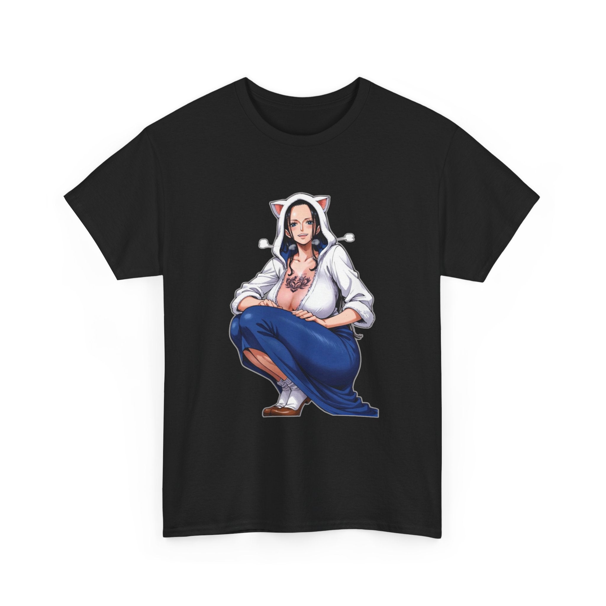 Nico Robin Catgirl Casual Anime Heavy Cotton Tee