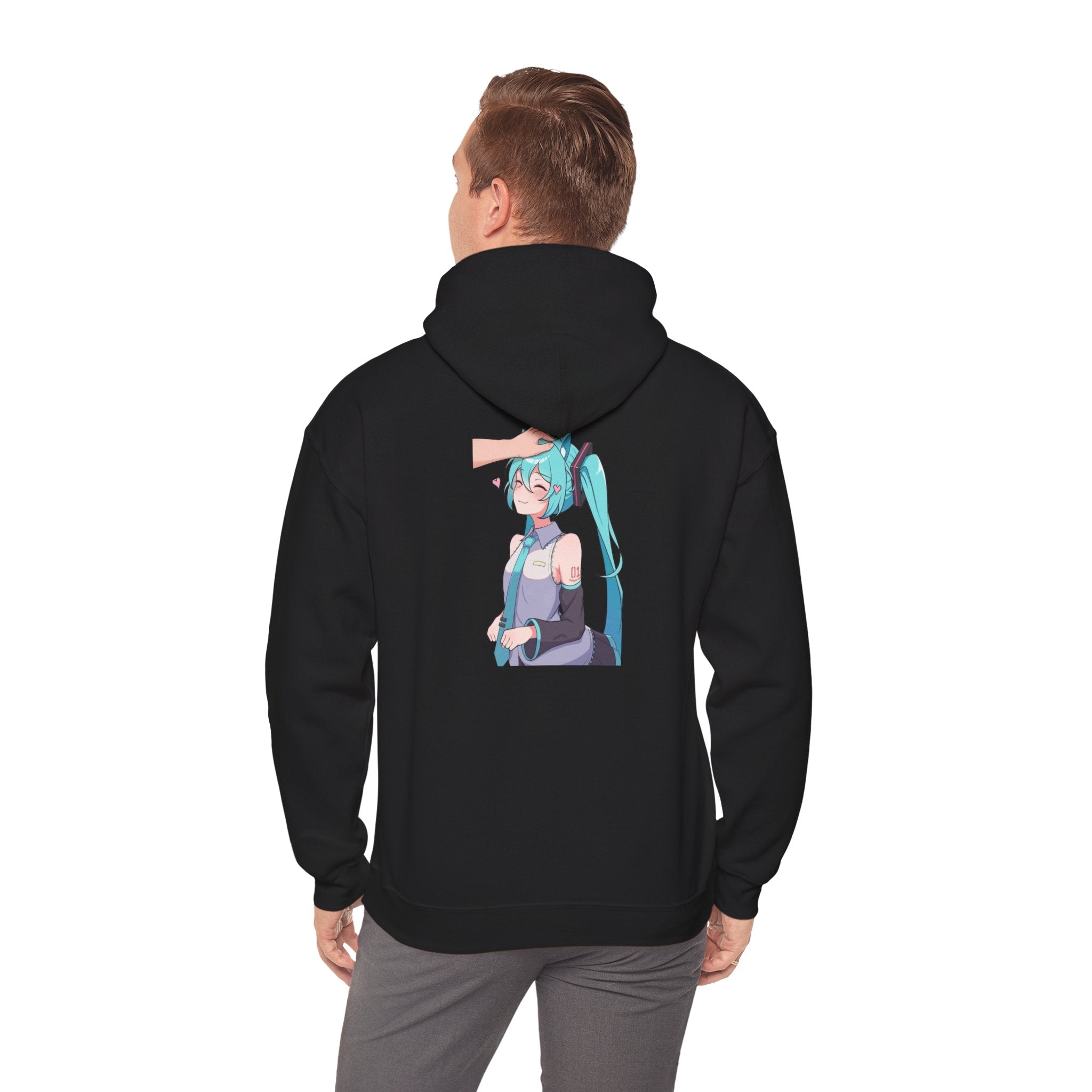 Hatsune Miku Headpat Smiling Catgirl Unisex Heavy Blend™ Hooded Sweatshirt