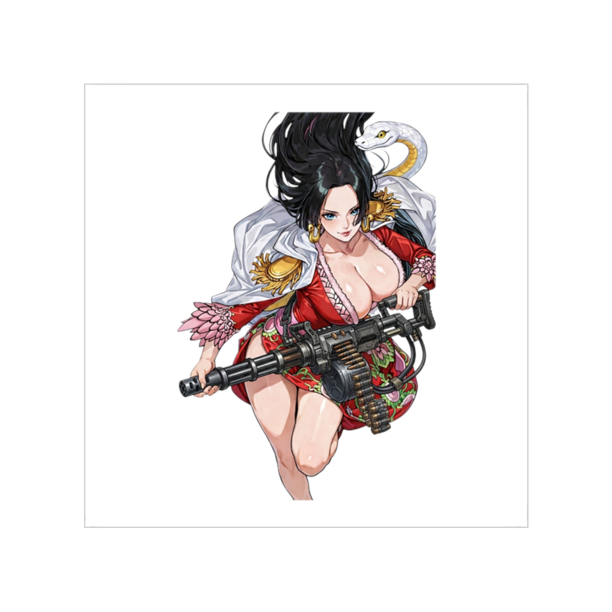 Boa Hancock Machine Gun Tactical Waifu Sticker