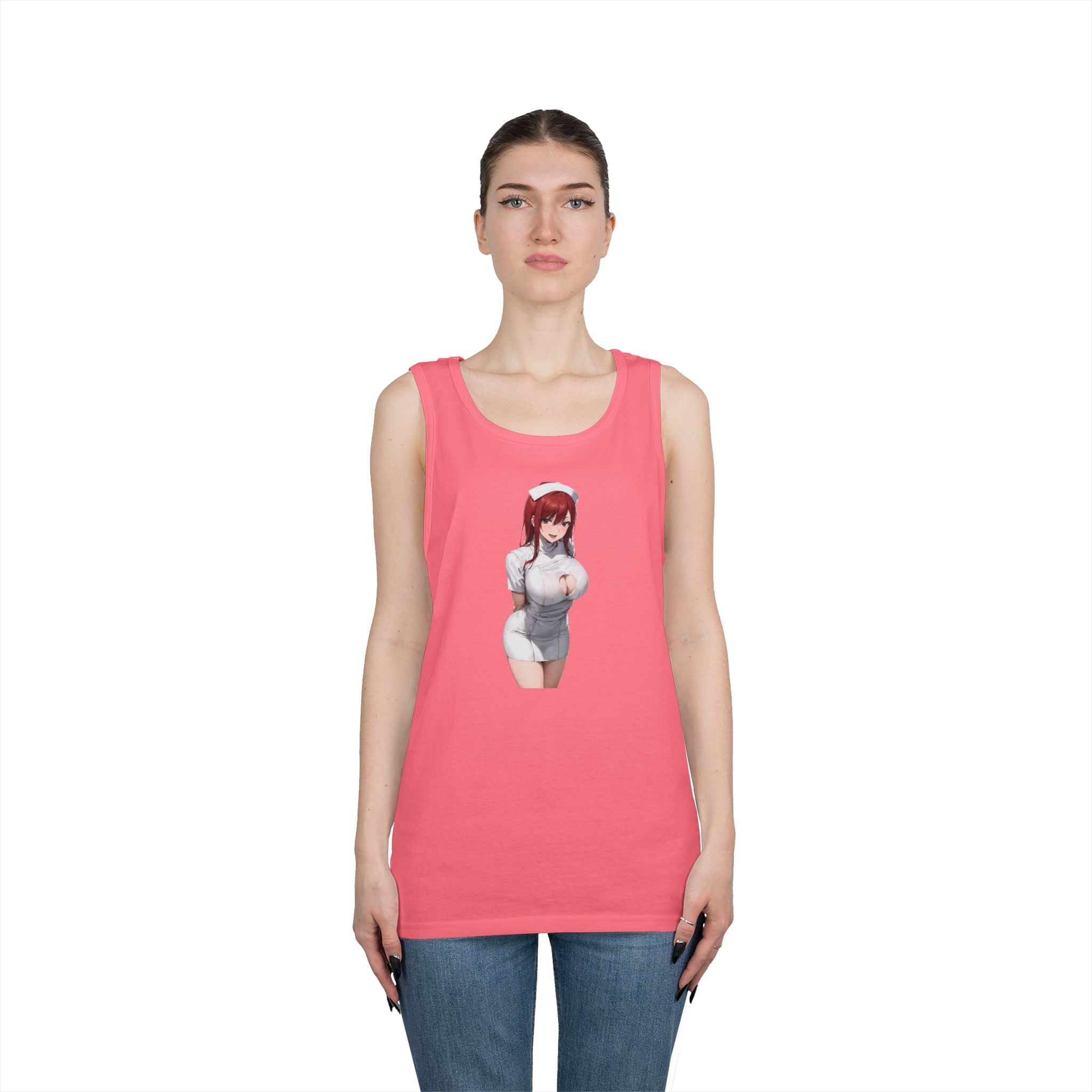 Ezra Scarlet Nurse Uniform Anime Heavy Cotton Tank Top