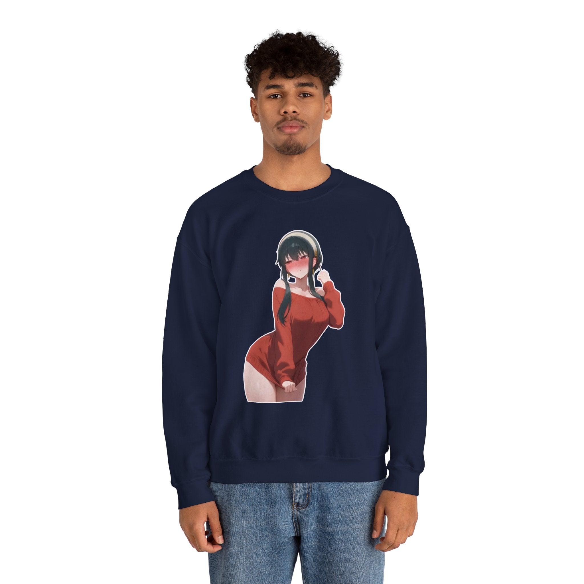 Yor Forger Blushing Waifu Unisex Heavy Blend™ Crewneck Sweatshirt