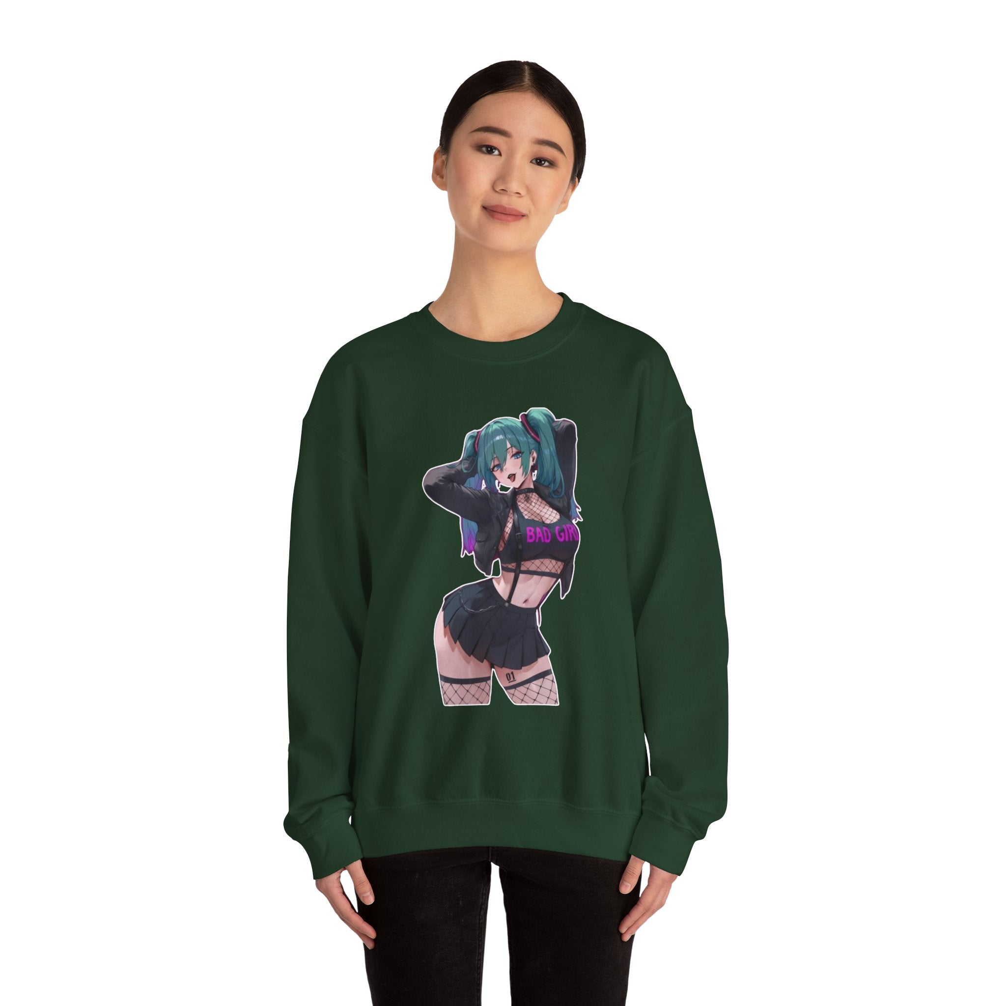 Hatsune Miku Baddie Unisex Heavy Blend™ Crewneck Sweatshirt