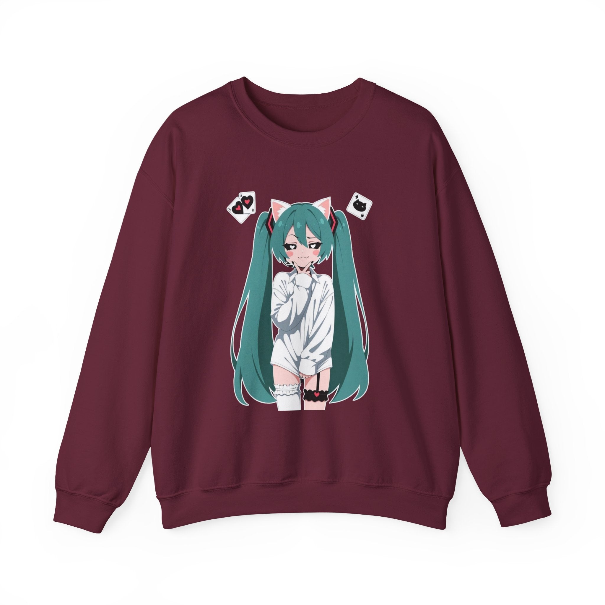 Hatsune Miku Catgirl Cute Unisex Heavy Blend™ Crewneck Sweatshirt