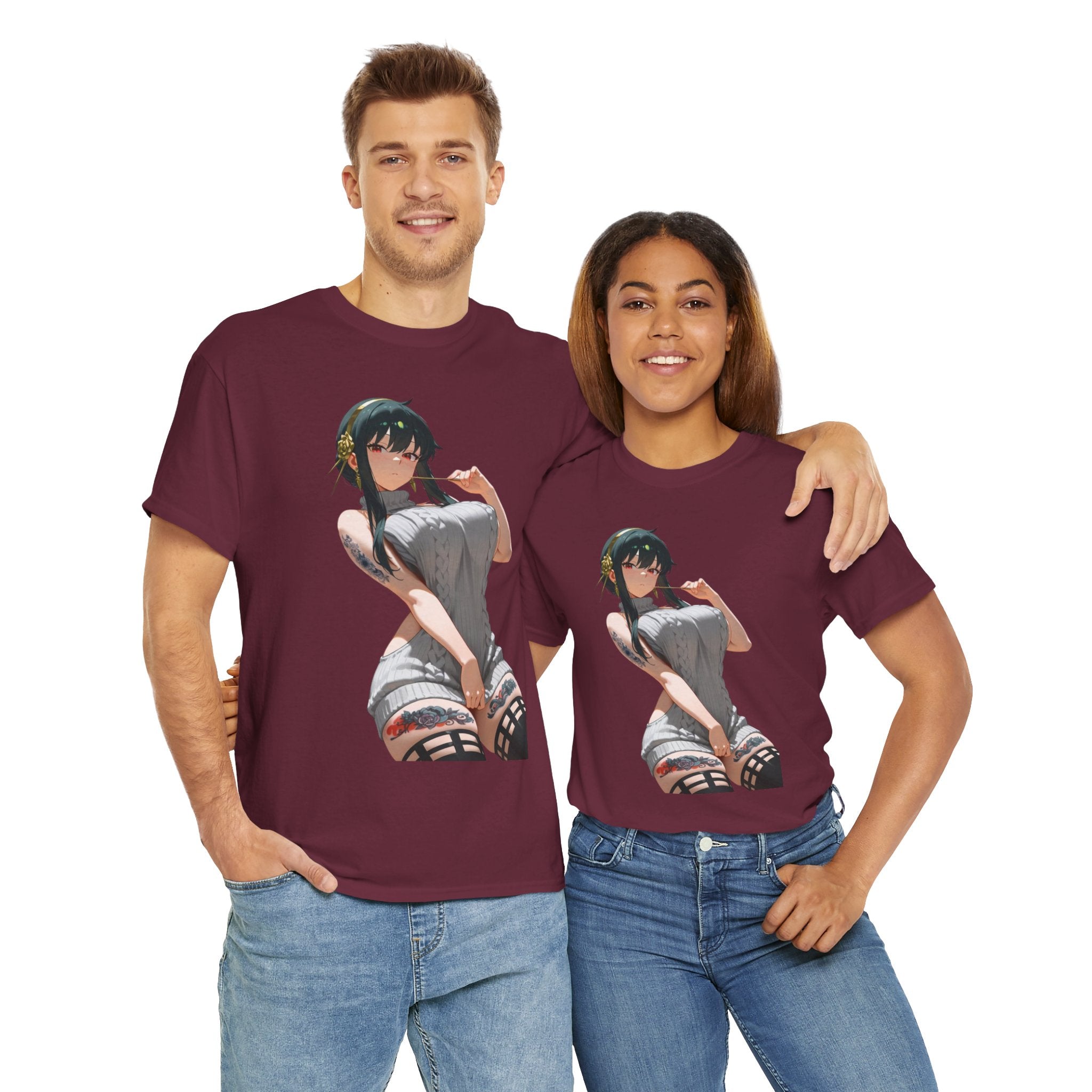 Yor Forger Sexy Tattooed Anime Heavy Cotton Tee