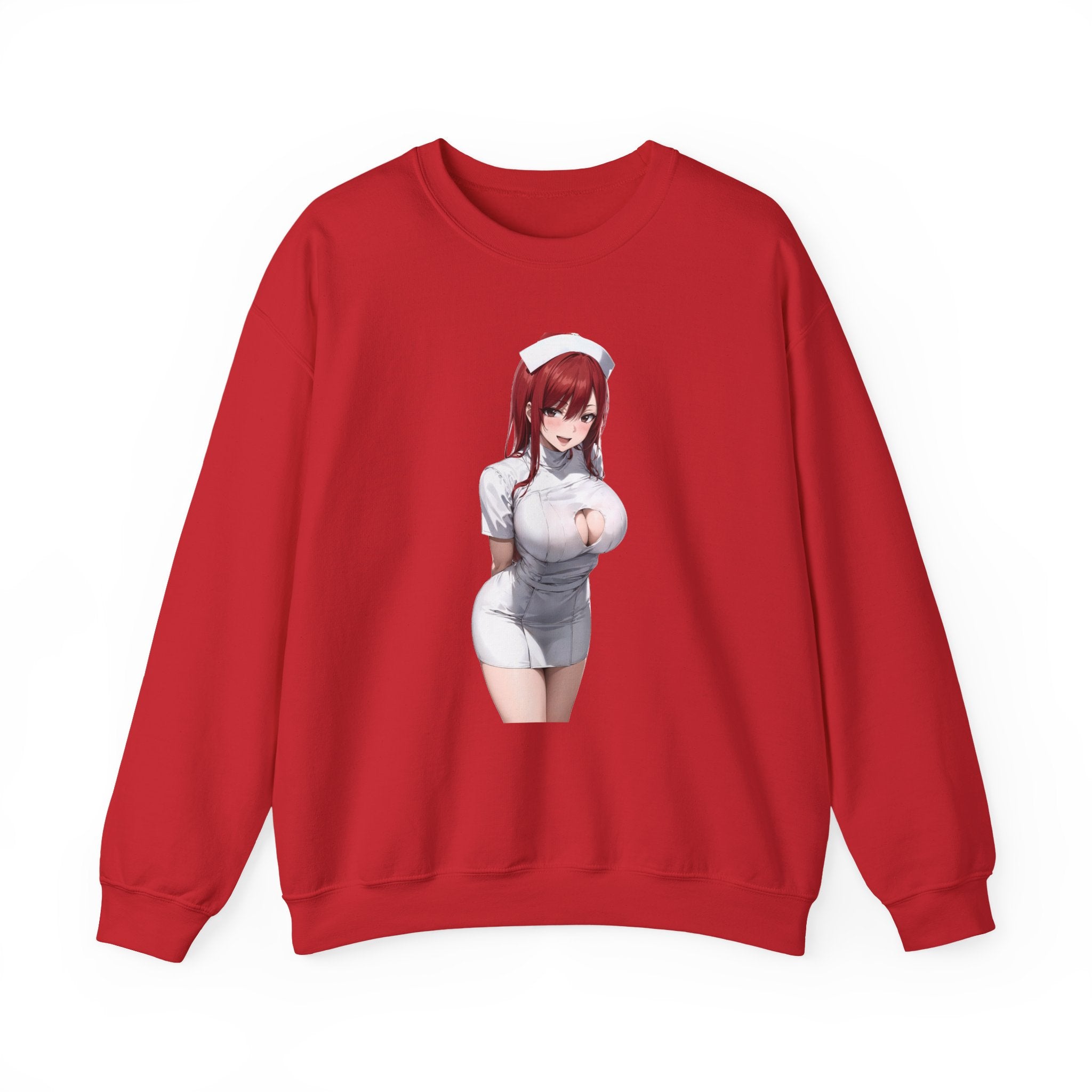 Ezra Scarlet Nurse Uniform Anime Unisex Heavy Blend™ Crewneck Sweatshirt