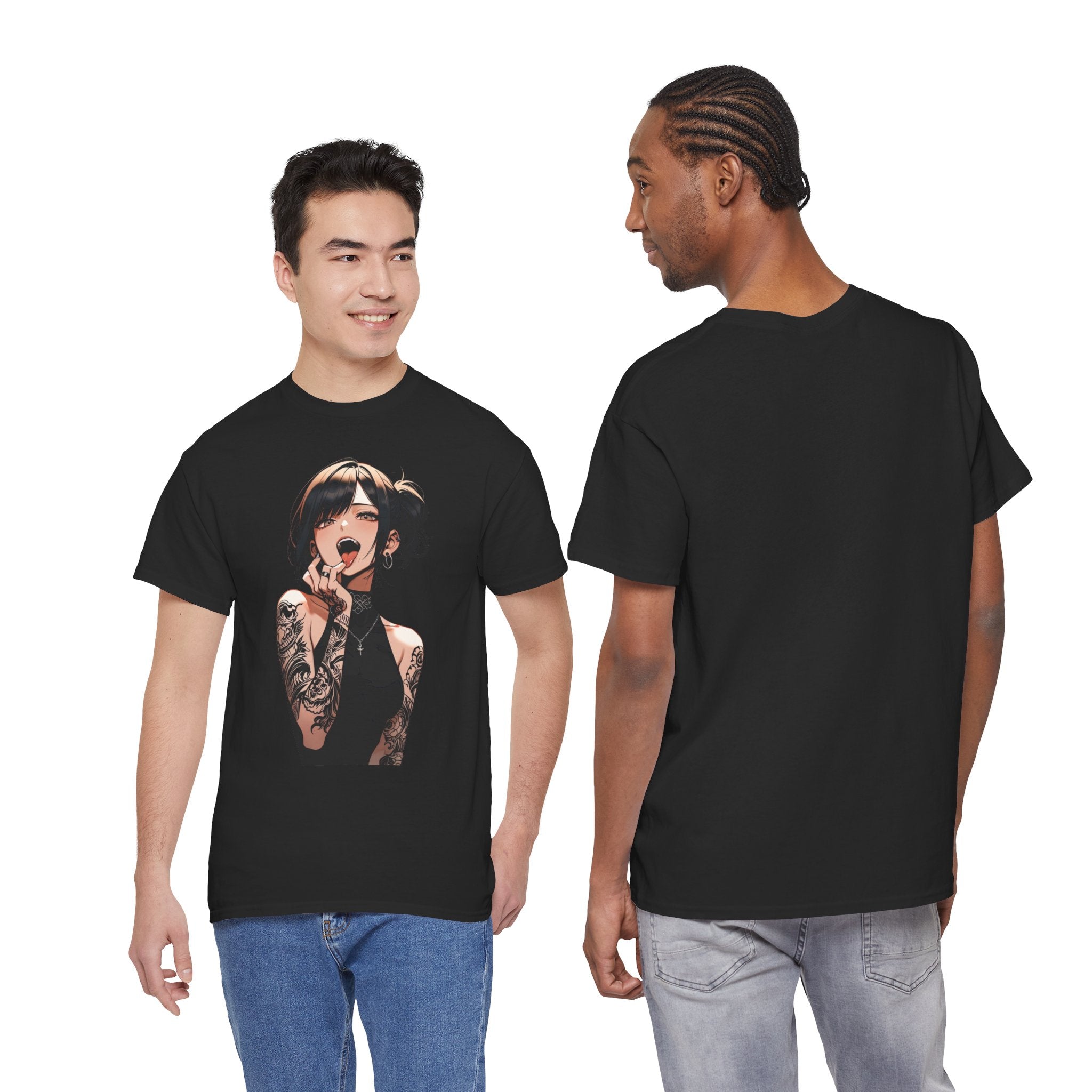 Gothic Himiko Toga Tattooed Ahegao Heavy Cotton Tee