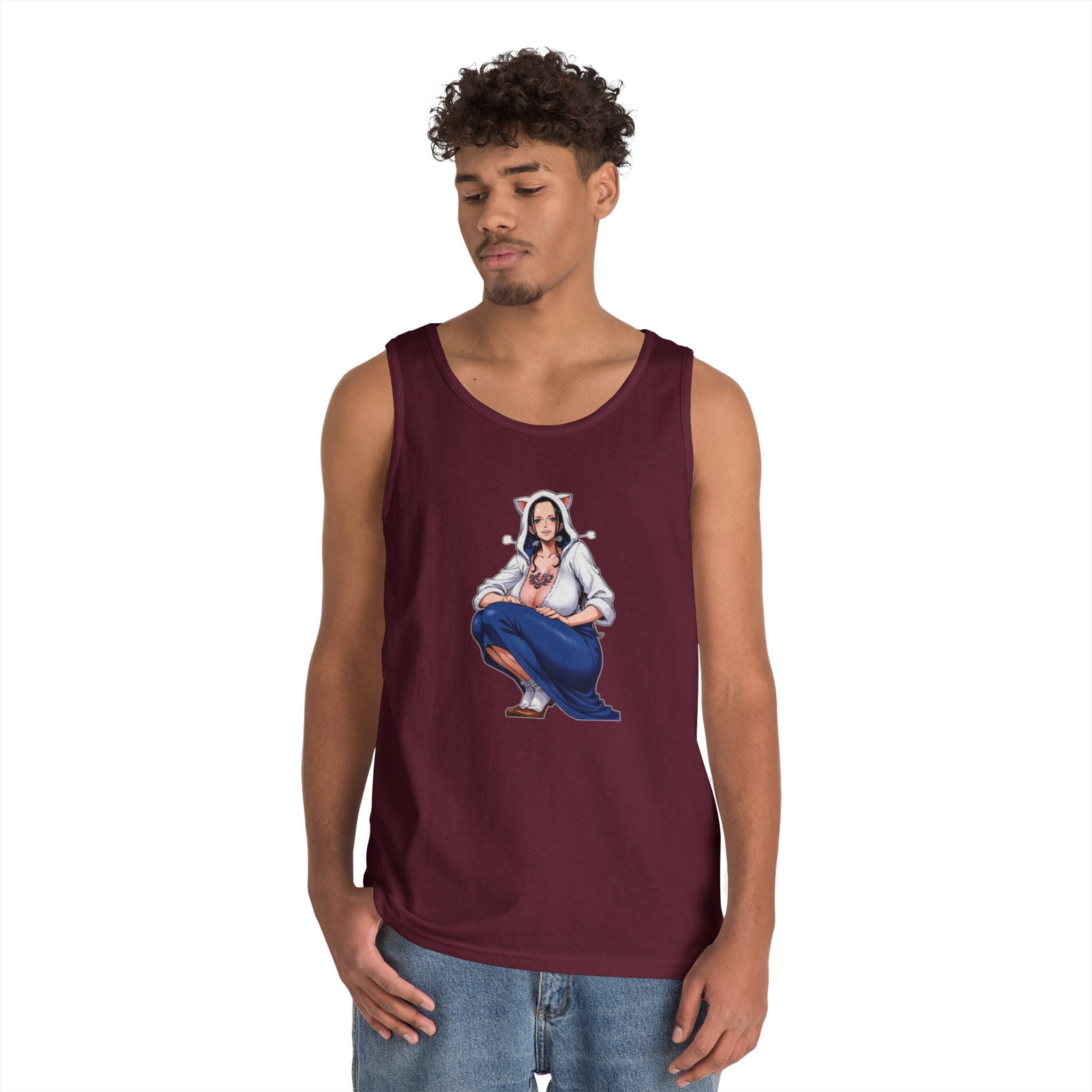 Nico Robin Catgirl Casual Anime Heavy Cotton Tank Top