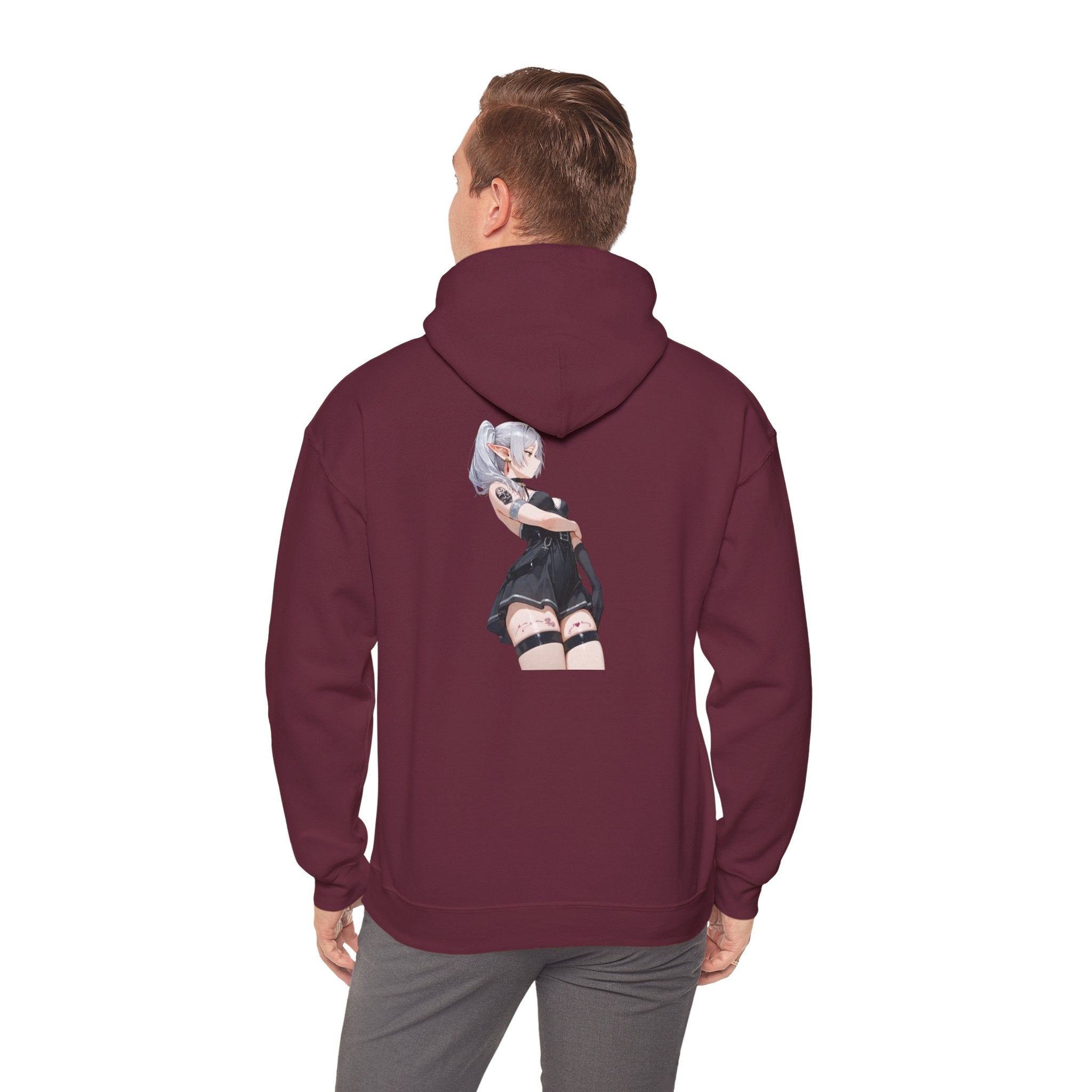Sexy Frieren Tattooed Black Outfit Unisex Heavy Blend™ Hooded Sweatshirt