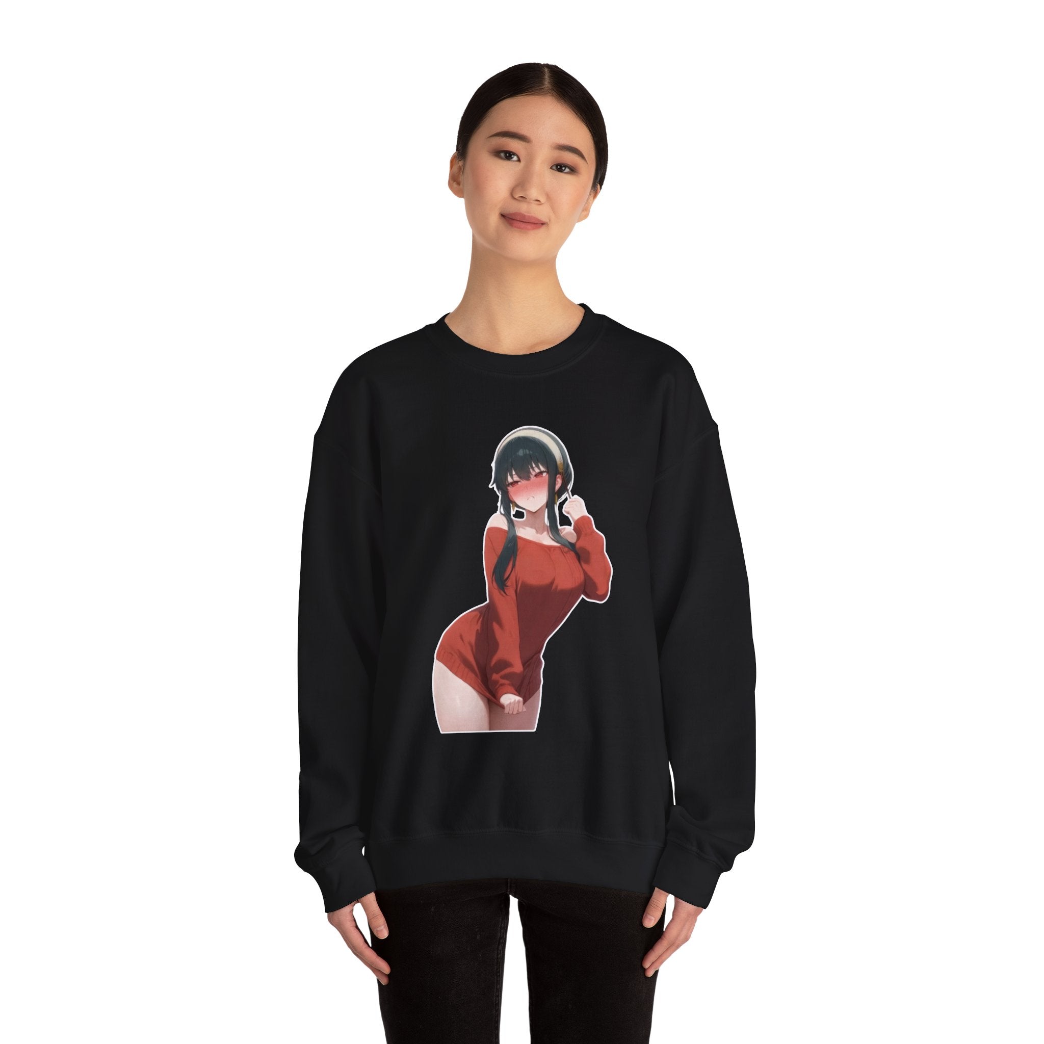 Yor Forger Blushing Waifu Unisex Heavy Blend™ Crewneck Sweatshirt