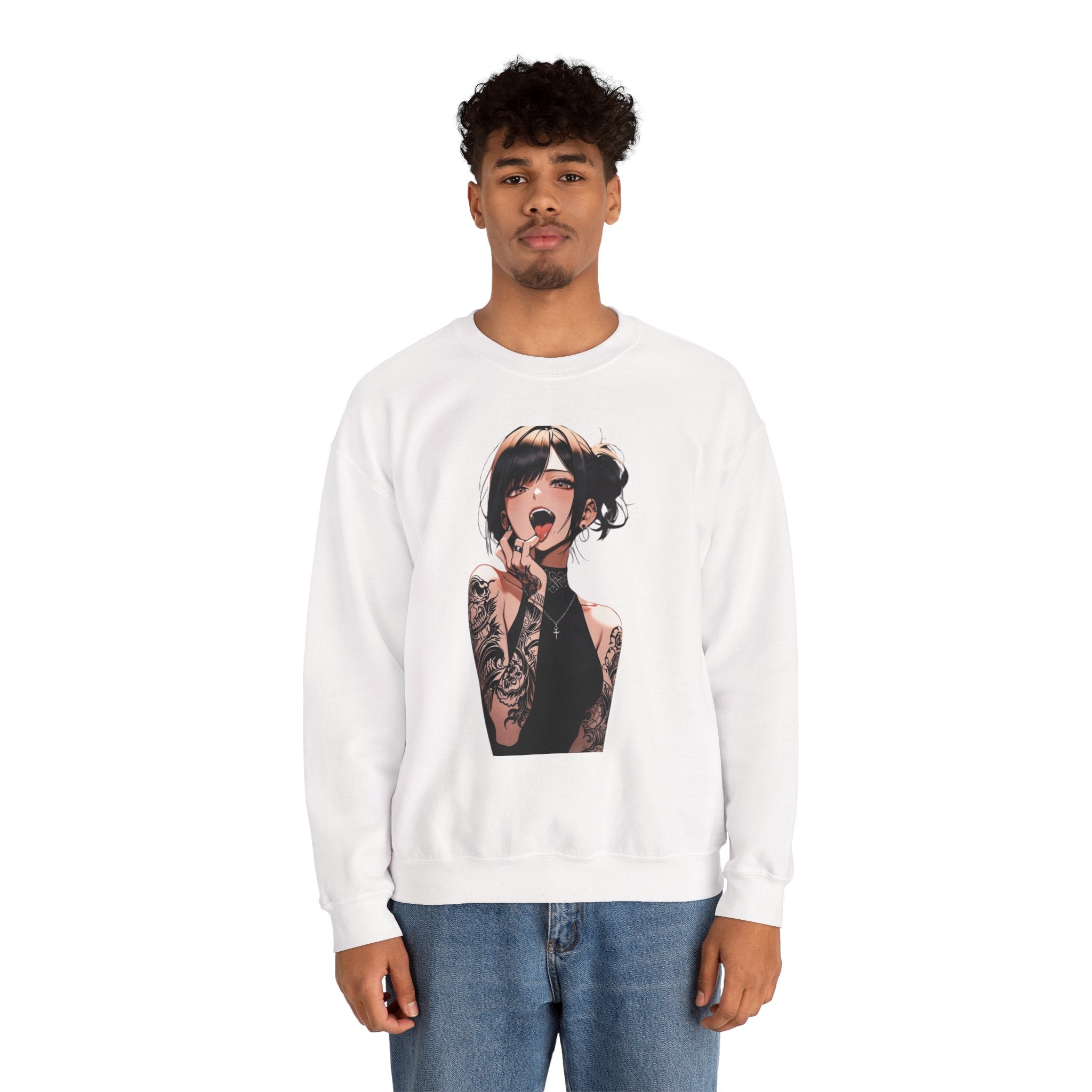 Gothic Himiko Toga Tattooed Ahegao Unisex Heavy Blend™ Crewneck Sweatshirt