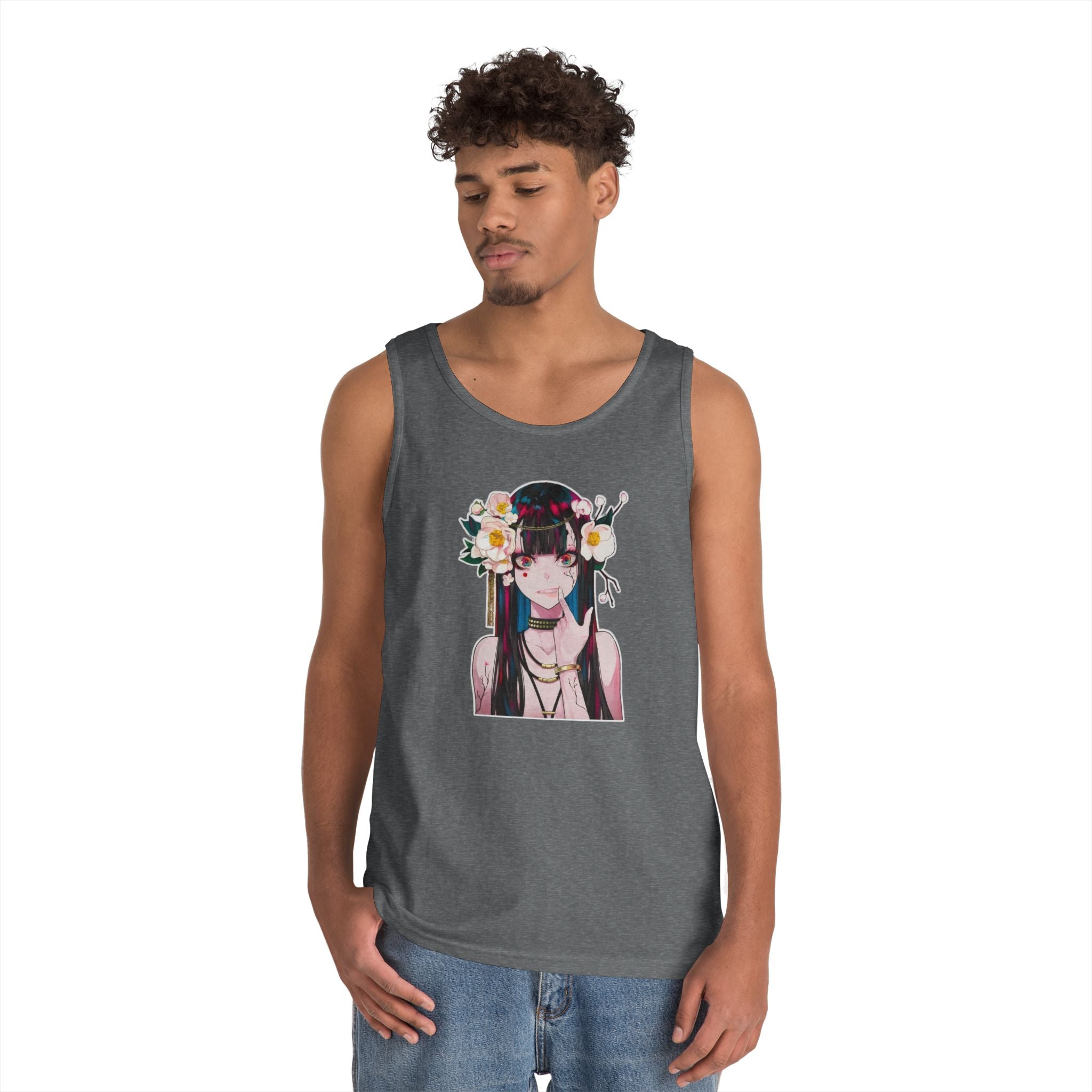 Vampire Girl Dark Fantasy Heavy Cotton Tank Top