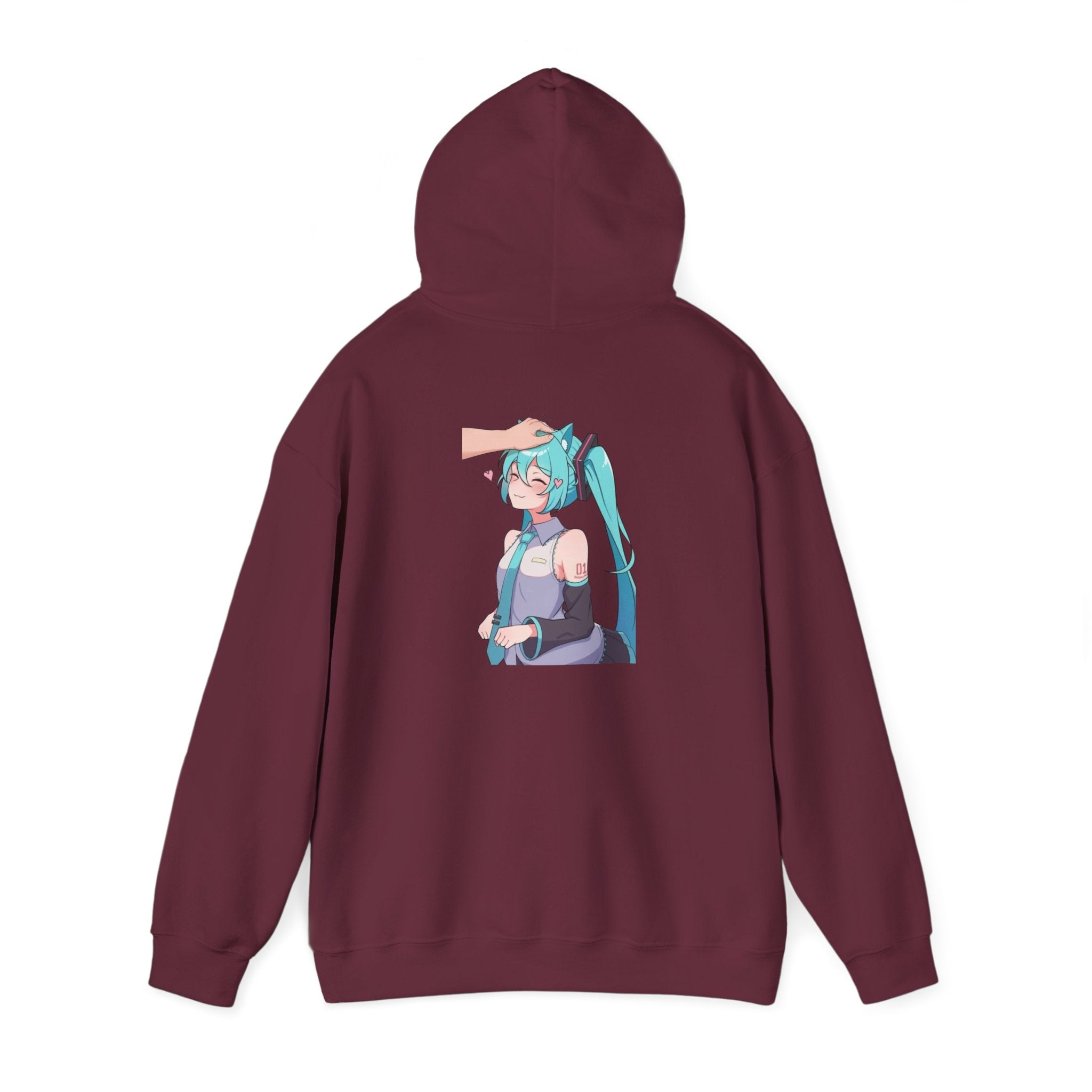 Hatsune Miku Headpat Smiling Catgirl Unisex Heavy Blend™ Hooded Sweatshirt