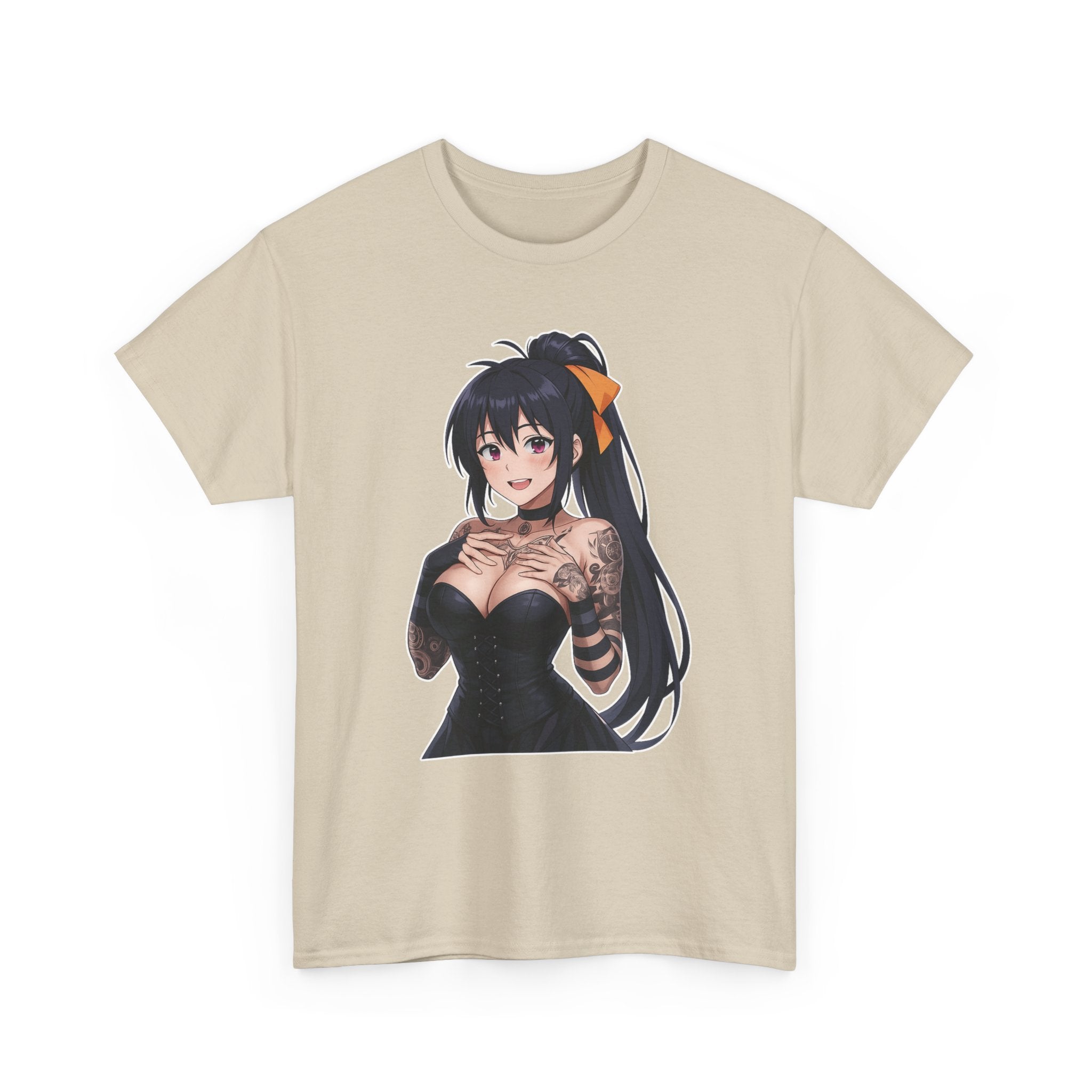 Gothic Style Akeno Himejima Tattoed Waifu Unisex Heavy Cotton Tee