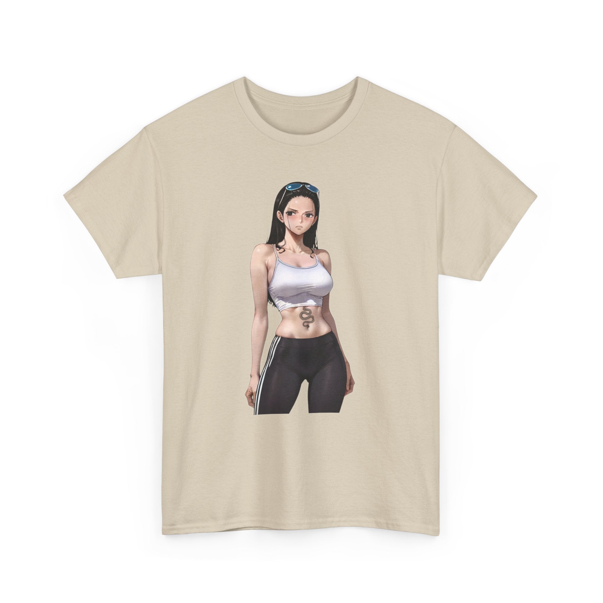 Nico Robin Sporty Snake Tattoo Anime Heavy Cotton Tee