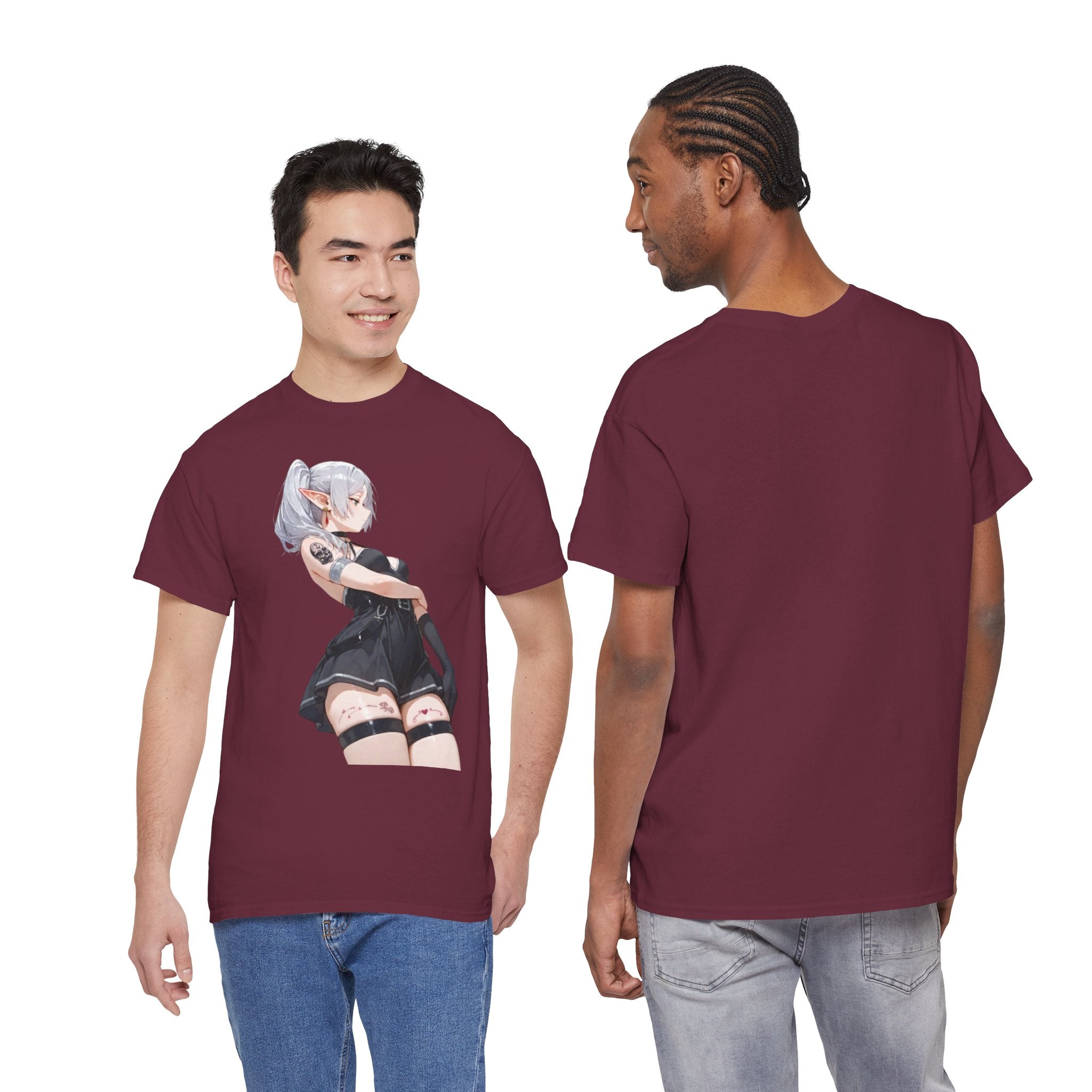 Sexy Frieren Tattooed Black Outfit Unisex Heavy Cotton Tee