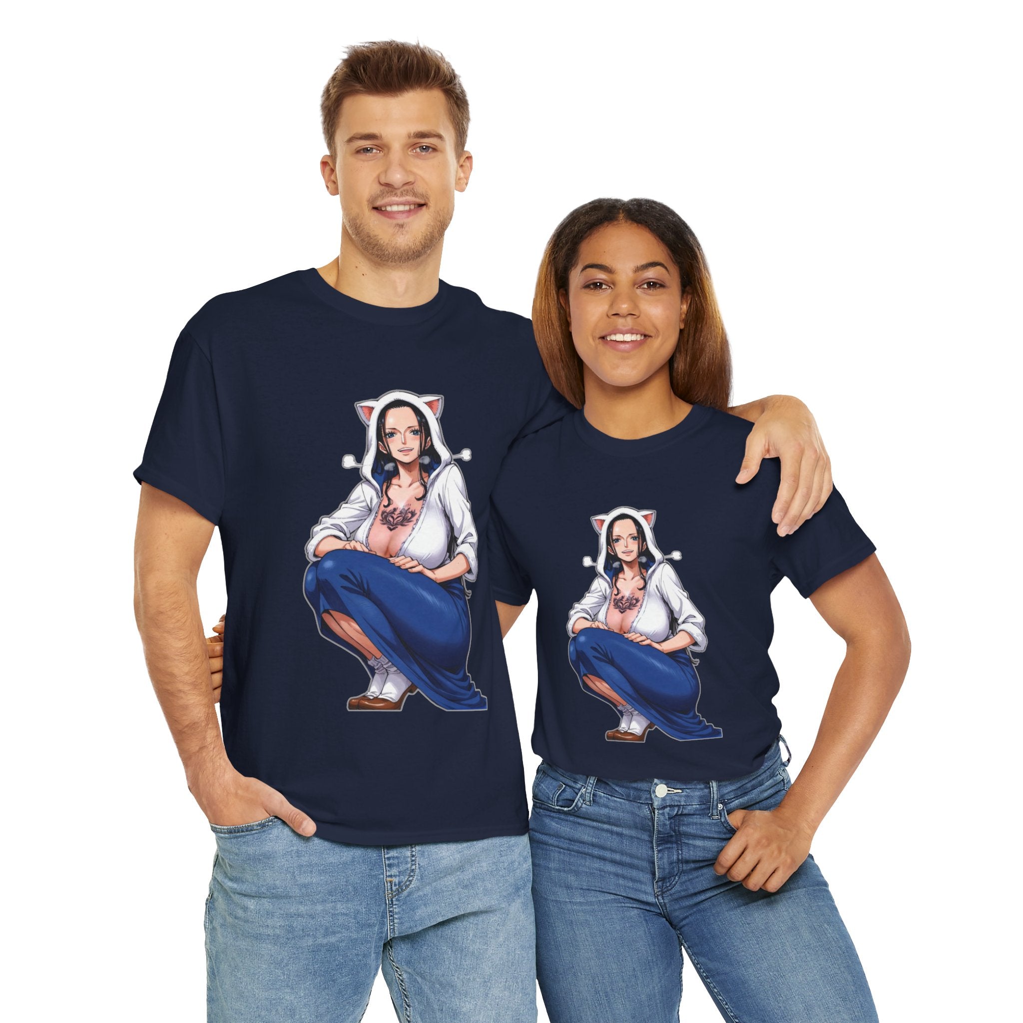 Nico Robin Catgirl Casual Anime Heavy Cotton Tee