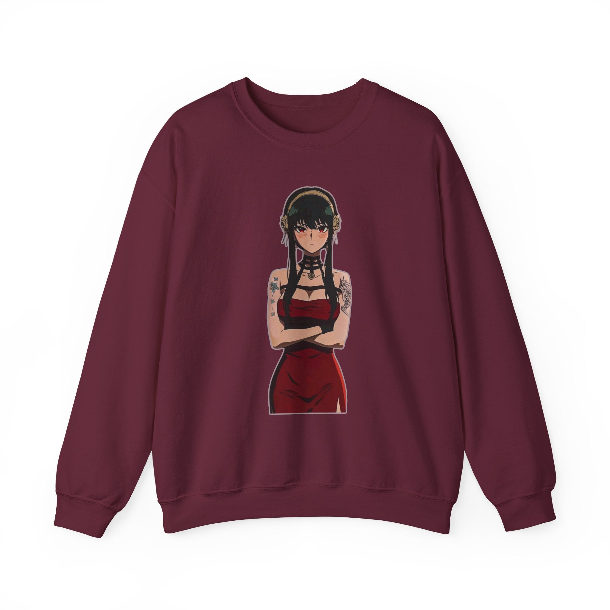 Yor Forger Elegant Tattooed Anime Unisex Heavy Blend™ Crewneck Sweatshirt