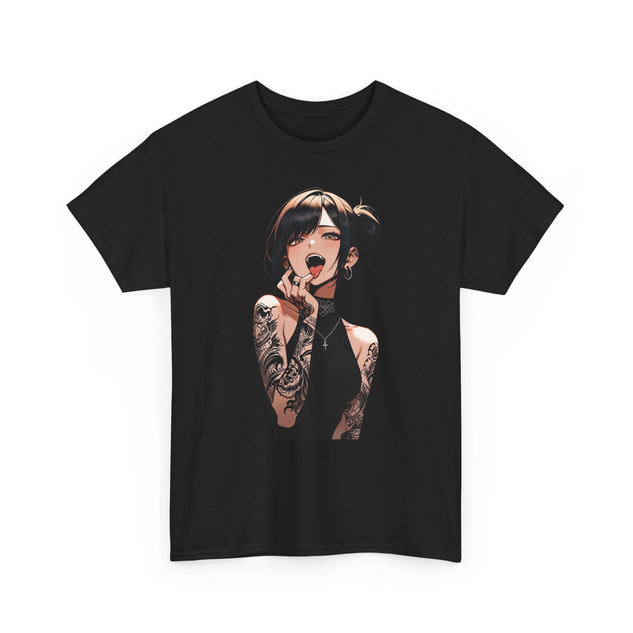 Gothic Himiko Toga Tattooed Ahegao Heavy Cotton Tee