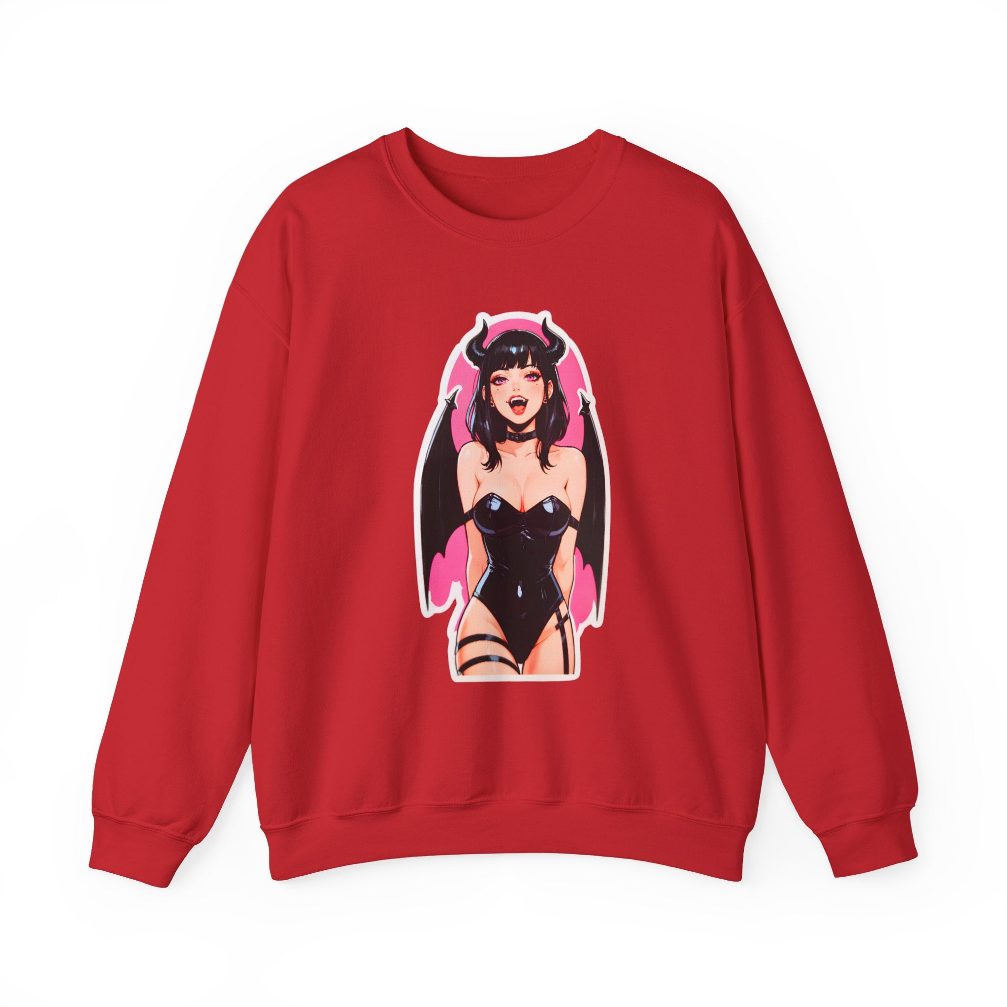 Succubus Ahegao Dark Gothic Unisex Heavy Blend™ Crewneck Sweatshirt