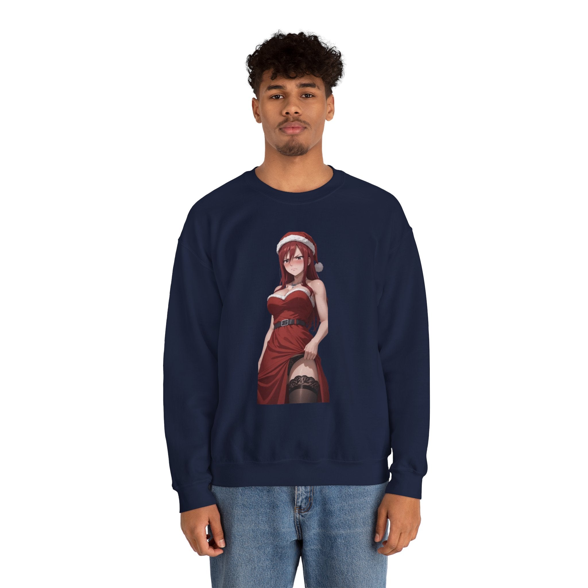 Ezra Scarlet Christmas Themed Angry Unisex Heavy Blend™ Crewneck Sweatshirt