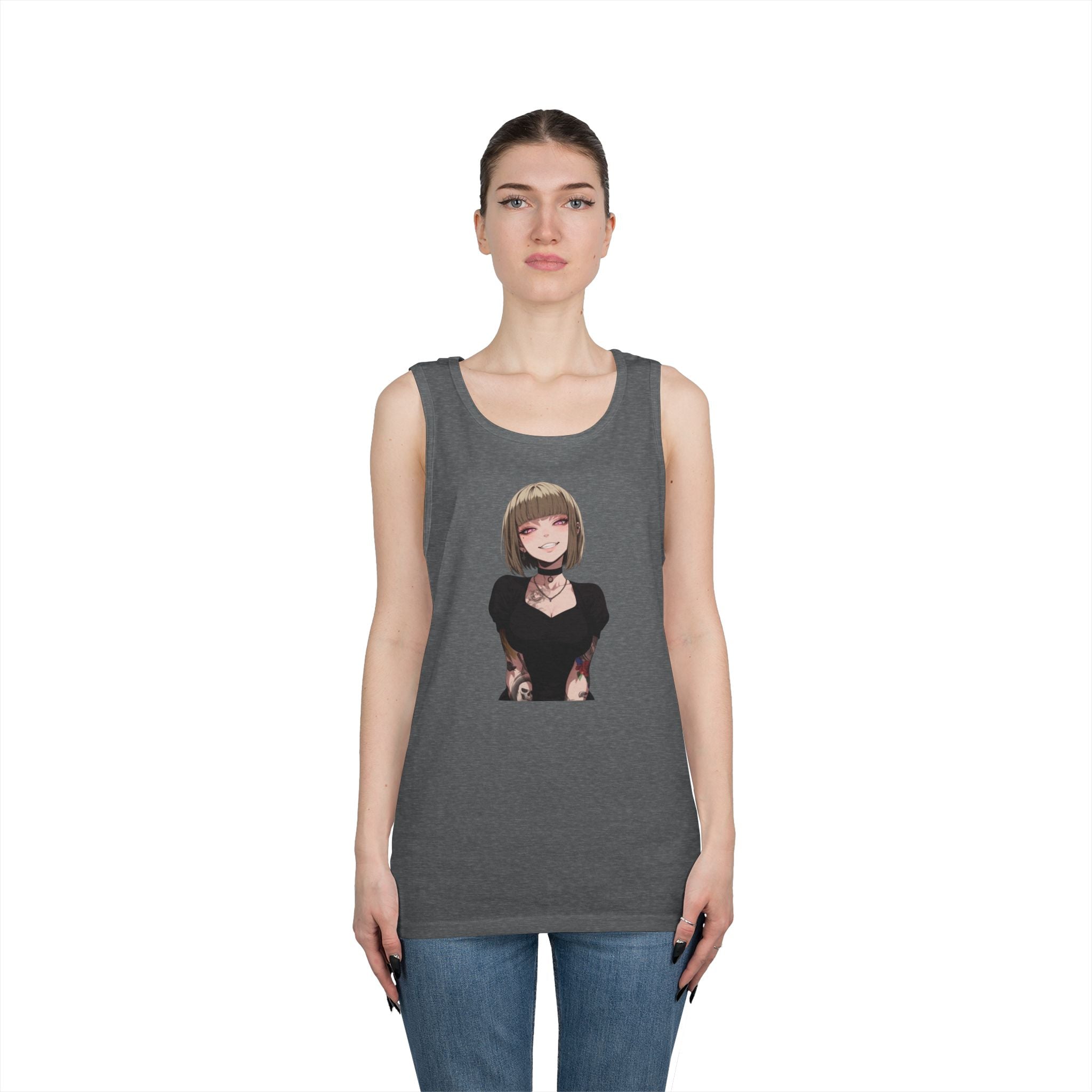 Sexy Style Himiko Toga Skull Tattooed Heavy Cotton Tank Top