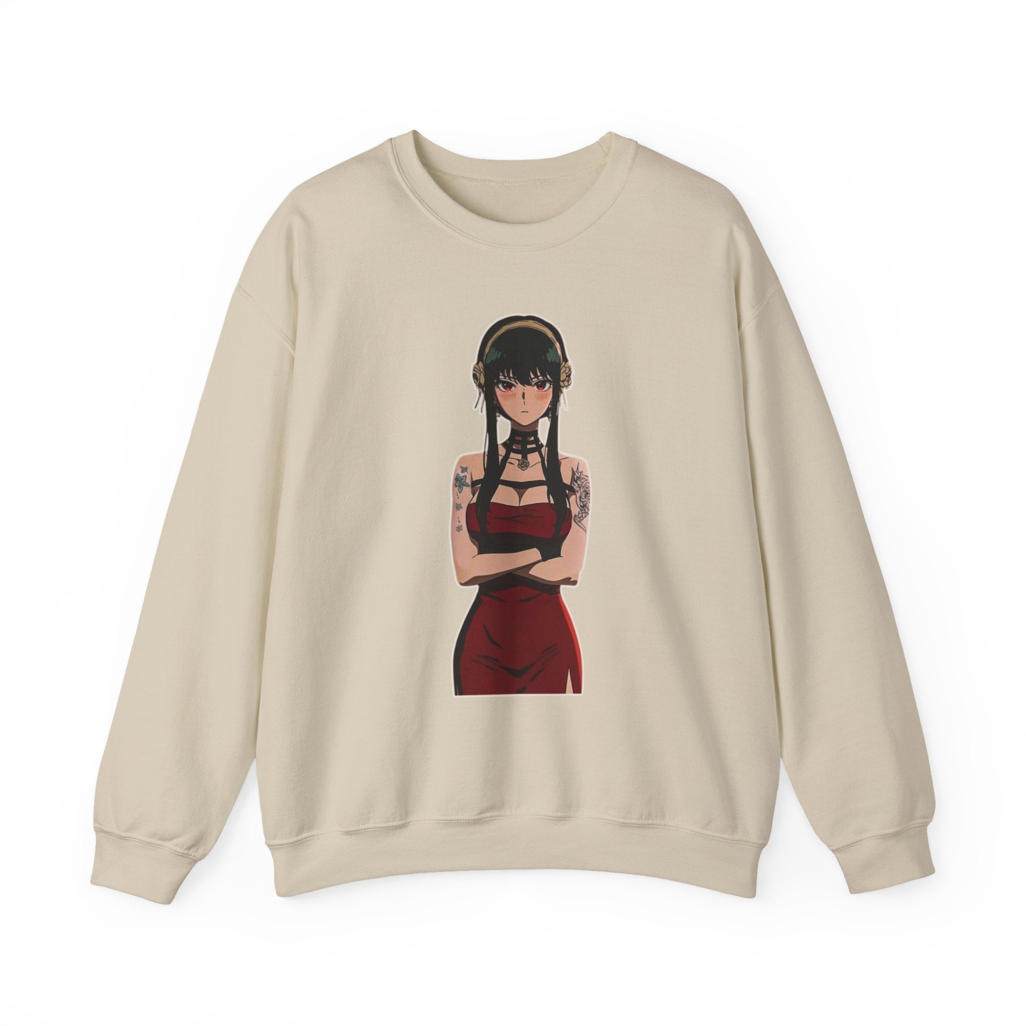 Yor Forger Elegant Tattooed Anime Unisex Heavy Blend™ Crewneck Sweatshirt