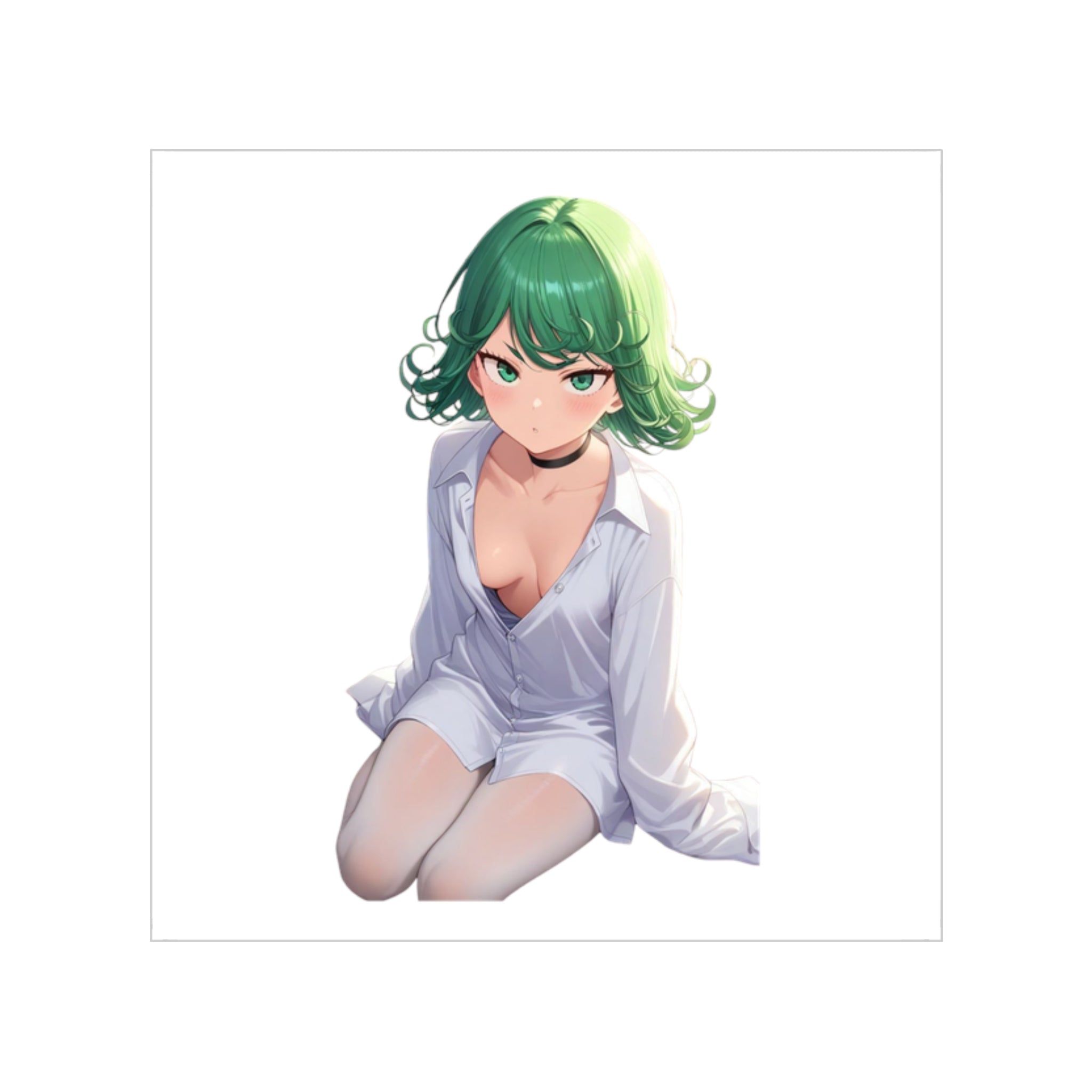 Tatsumaki Wore A Collared Shirt Waifu Sticker