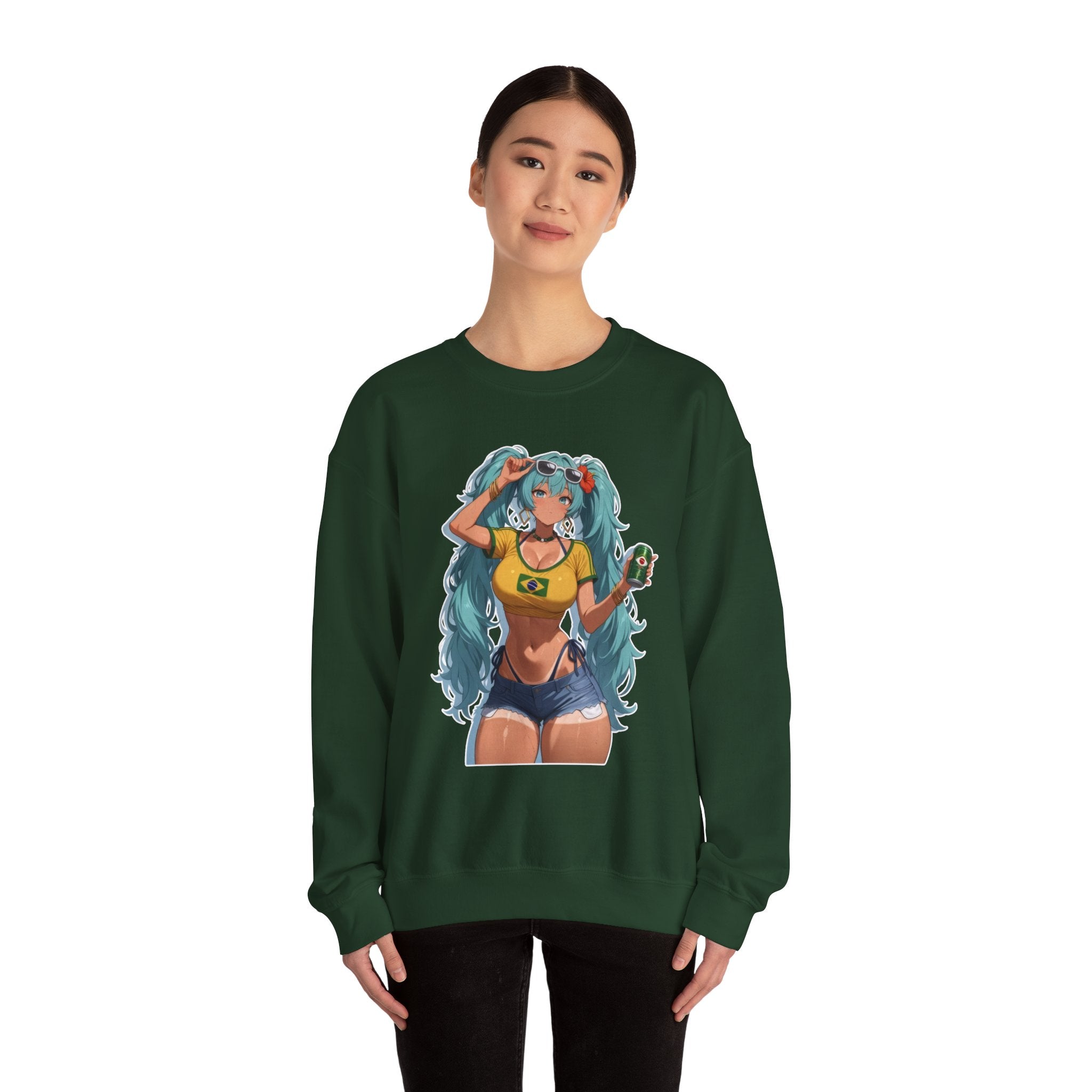 Hatsune Miku Brazil Girl Unisex Heavy Blend™ Crewneck Sweatshirt