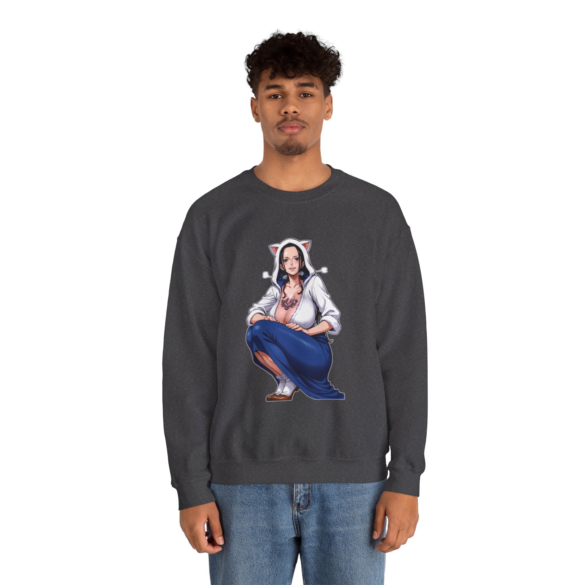 Nico Robin Catgirl Casual Anime Unisex Heavy Blend™ Crewneck Sweatshirt