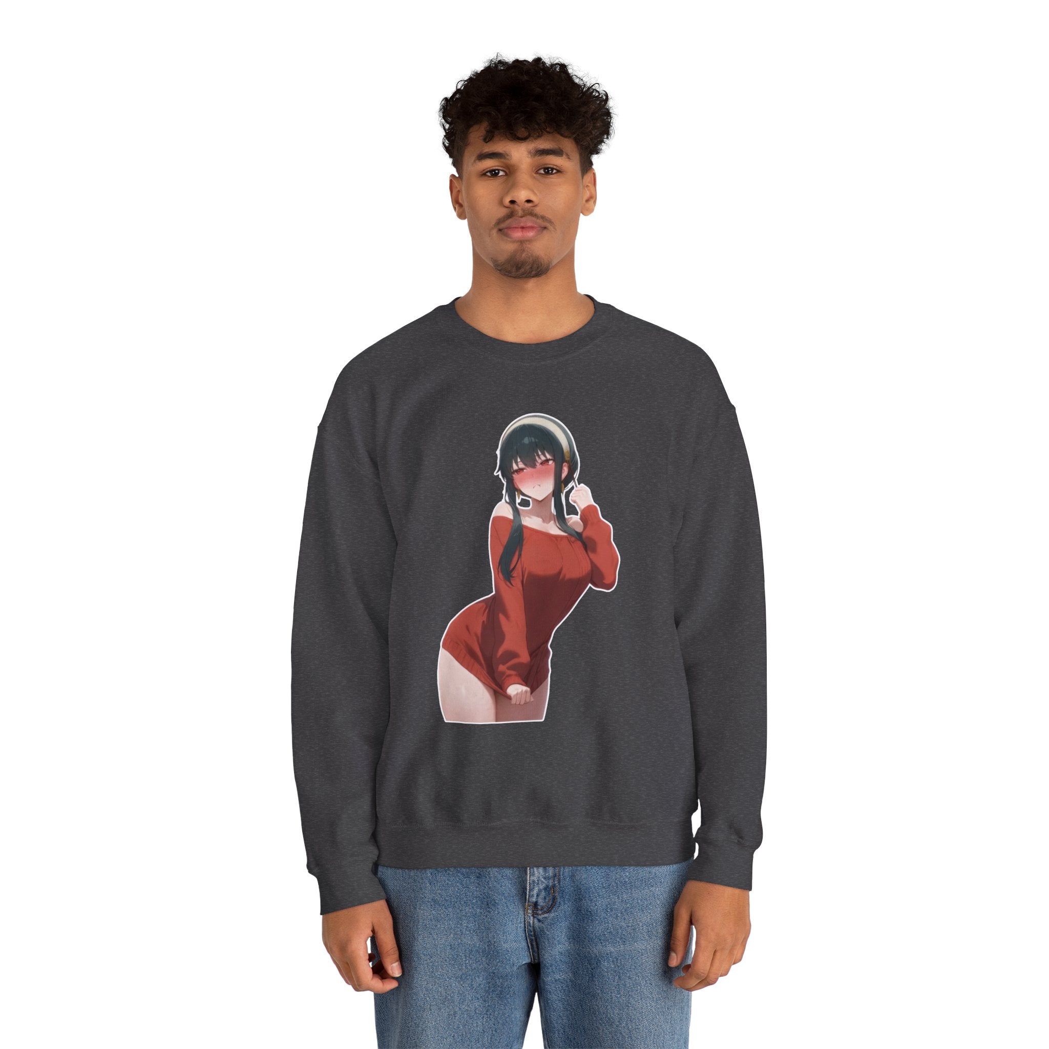 Yor Forger Blushing Waifu Unisex Heavy Blend™ Crewneck Sweatshirt
