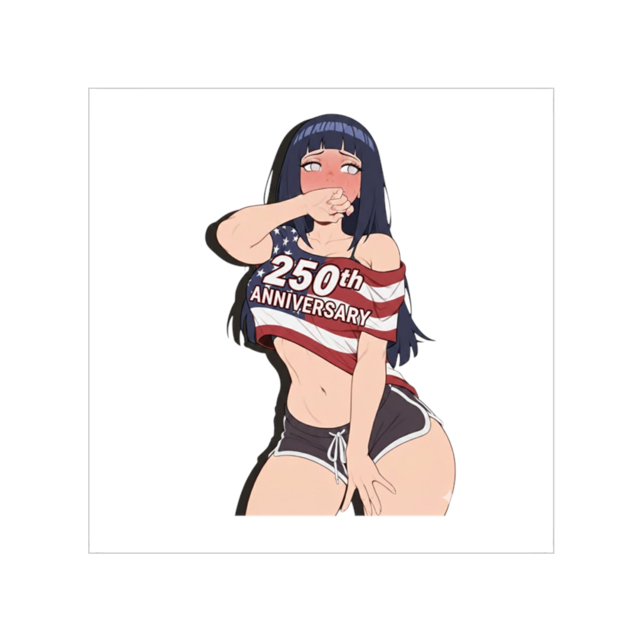 Hyuga Hinata Shy Cansual Waifu Sticker