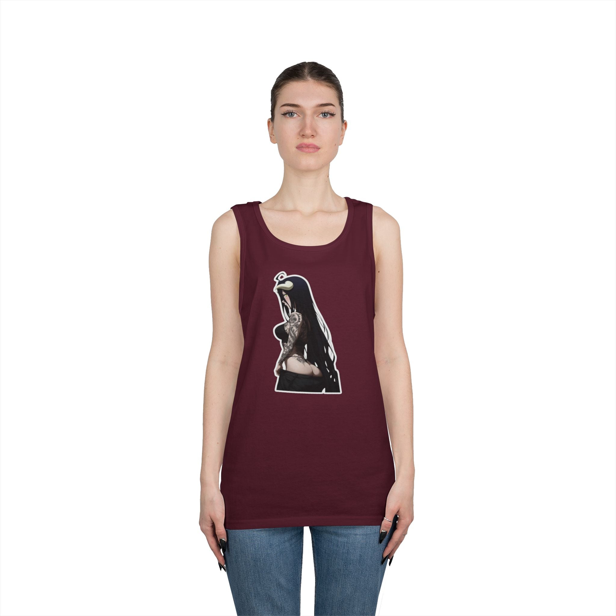 Albedo From Overlord Gothic Tattooed Heavy Cotton Tank Top