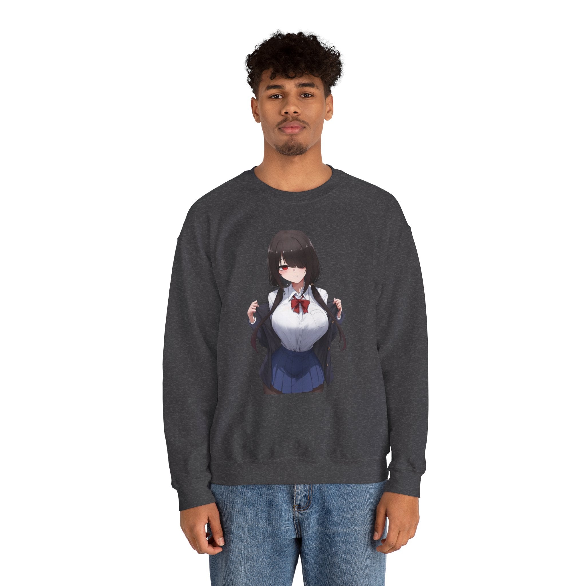 Tokisaki Kurum Schoolgirl Gothic Seductive Unisex Heavy Blend™ Crewneck Sweatshirt
