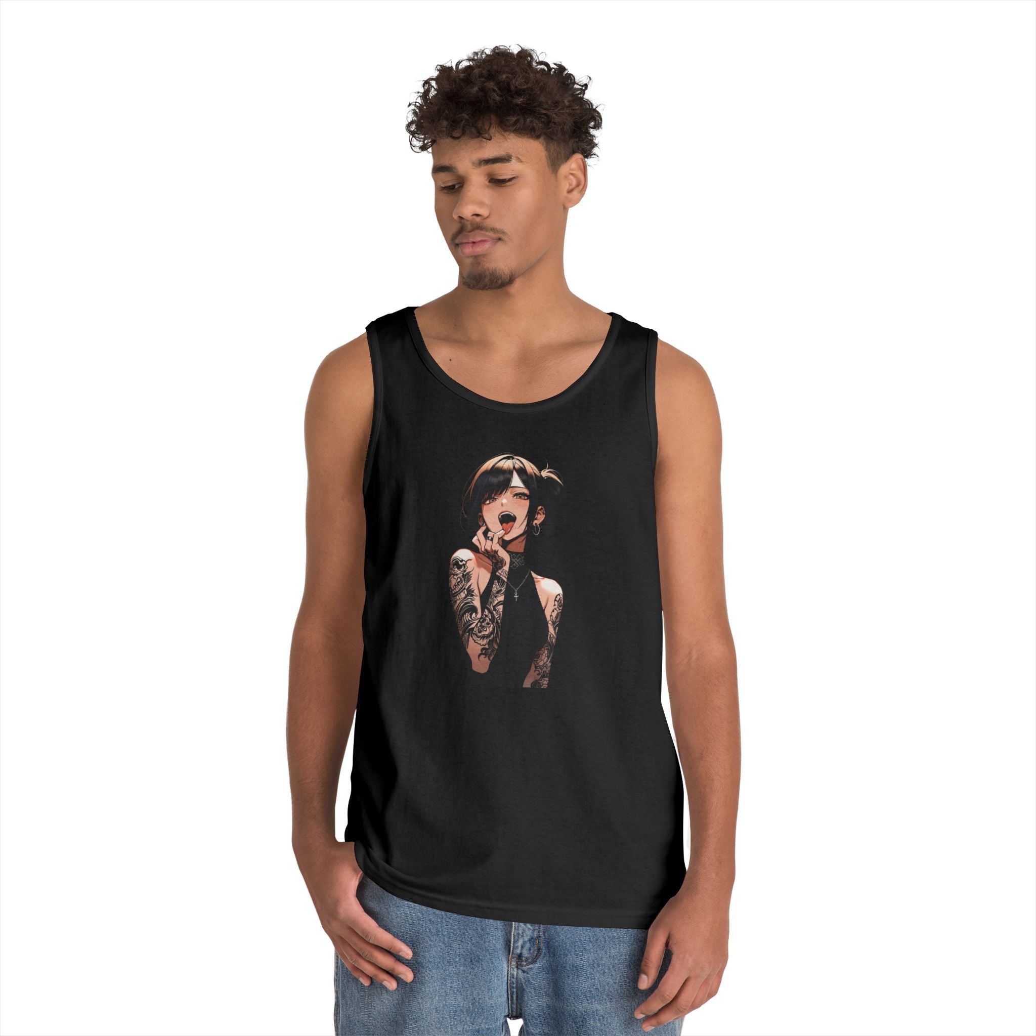 Gothic Himiko Toga Tattooed Ahegao Heavy Cotton Tank Top