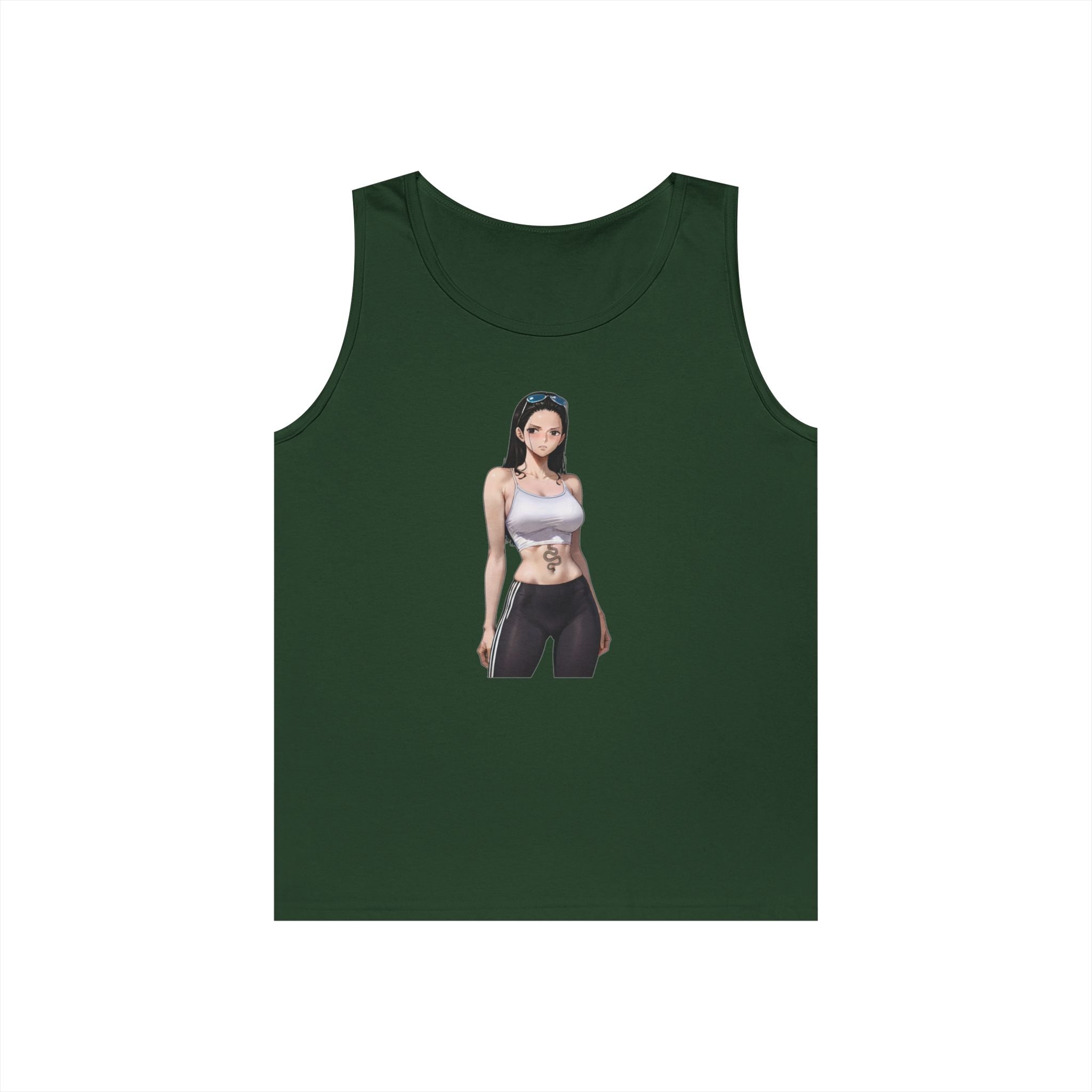 Nico Robin Sporty Snake Tattoo Anime Heavy Cotton Tank Top
