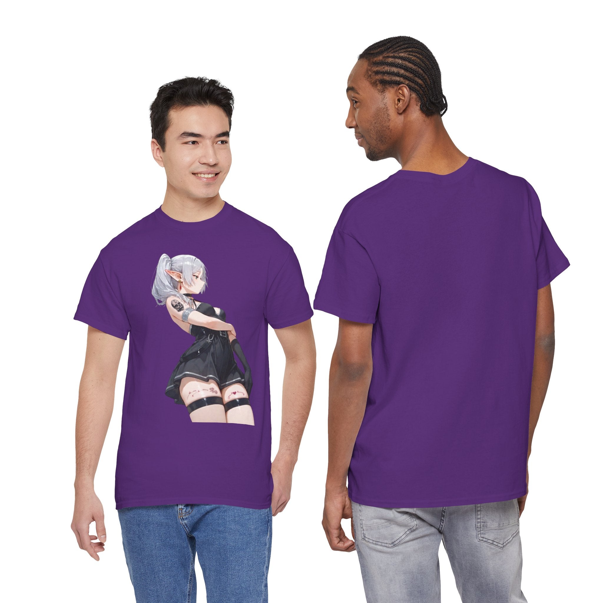 Sexy Frieren Tattooed Black Outfit Unisex Heavy Cotton Tee