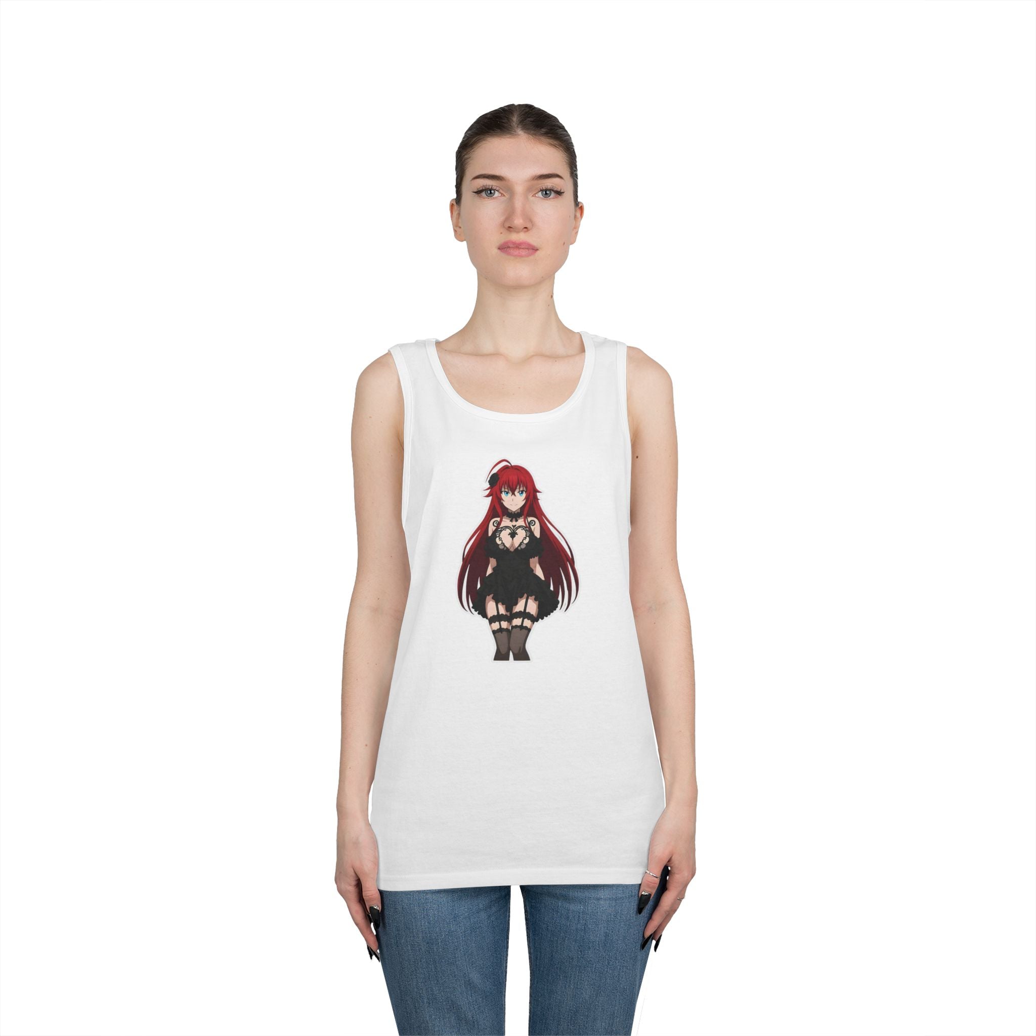 Rias Gremory Gothic Style Waifu Heavy Cotton Tank Top