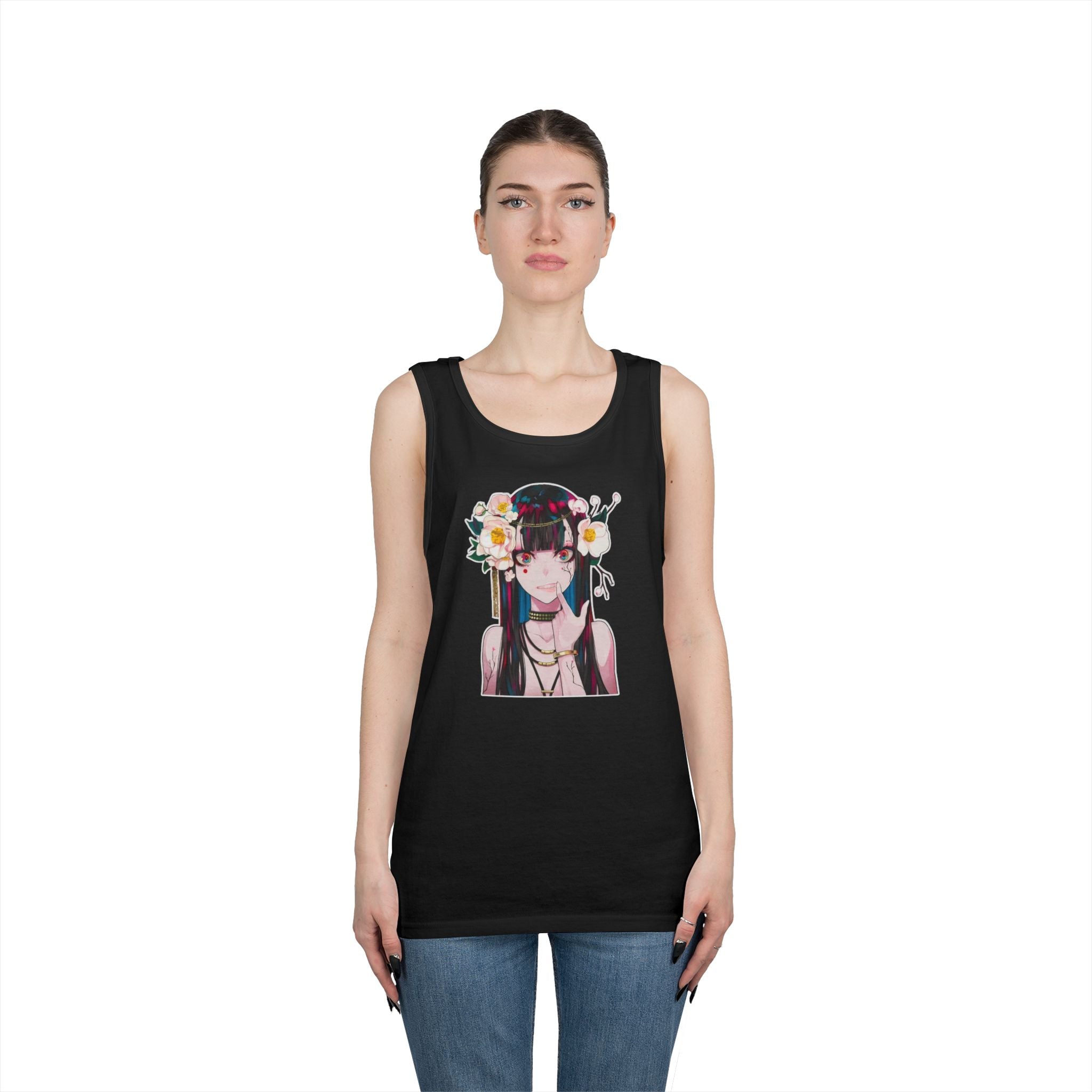 Vampire Girl Dark Fantasy Heavy Cotton Tank Top