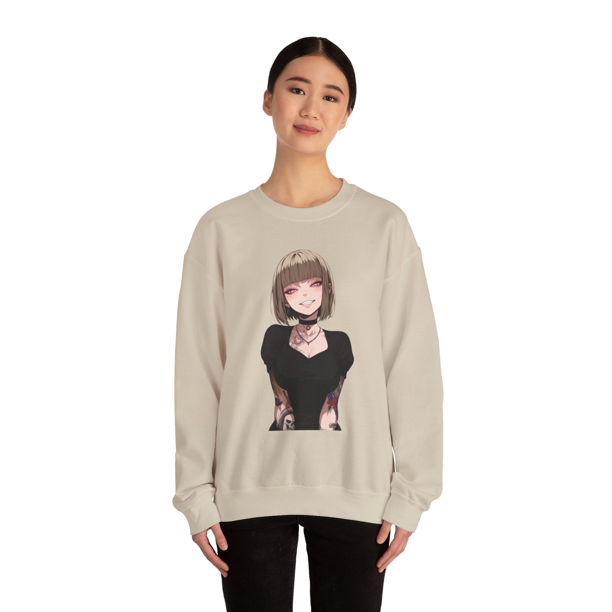 Sexy Style Himiko Toga Skull Tattooed Unisex Heavy Blend™ Crewneck Sweatshirt