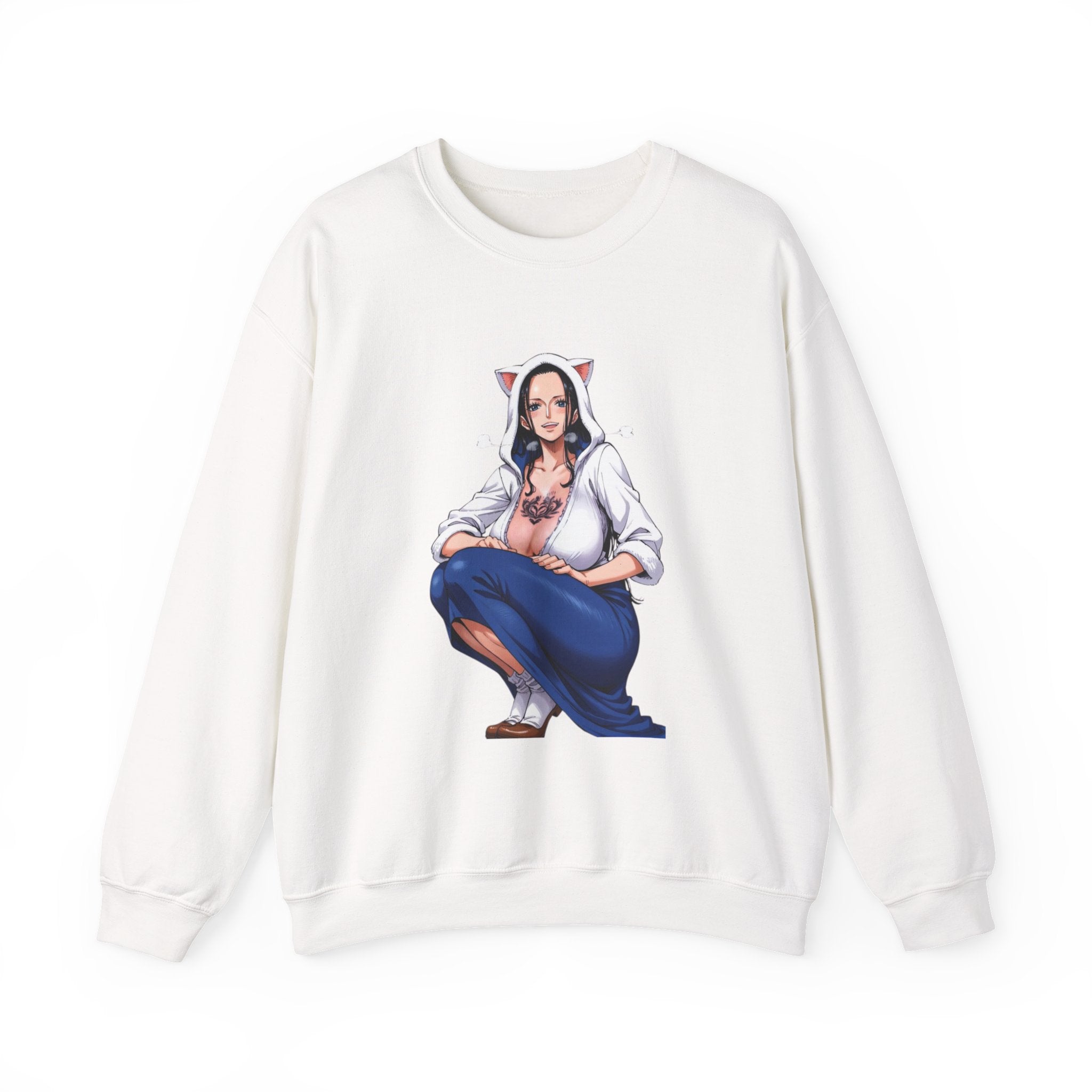 Nico Robin Catgirl Casual Anime Unisex Heavy Blend™ Crewneck Sweatshirt
