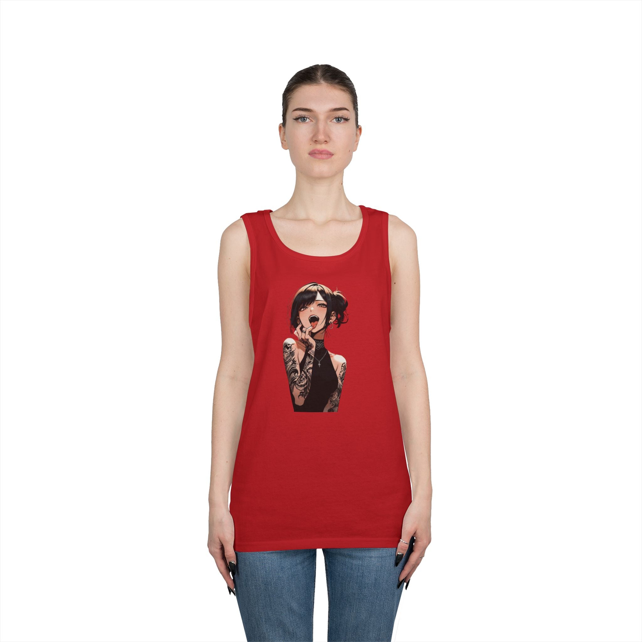 Gothic Himiko Toga Tattooed Ahegao Heavy Cotton Tank Top