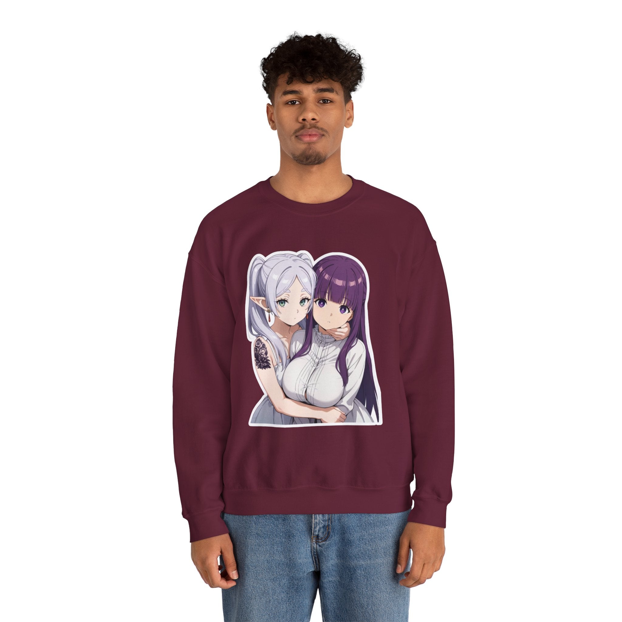 Fern x Frieren Waifu Unisex Heavy Blend™ Crewneck Sweatshirt