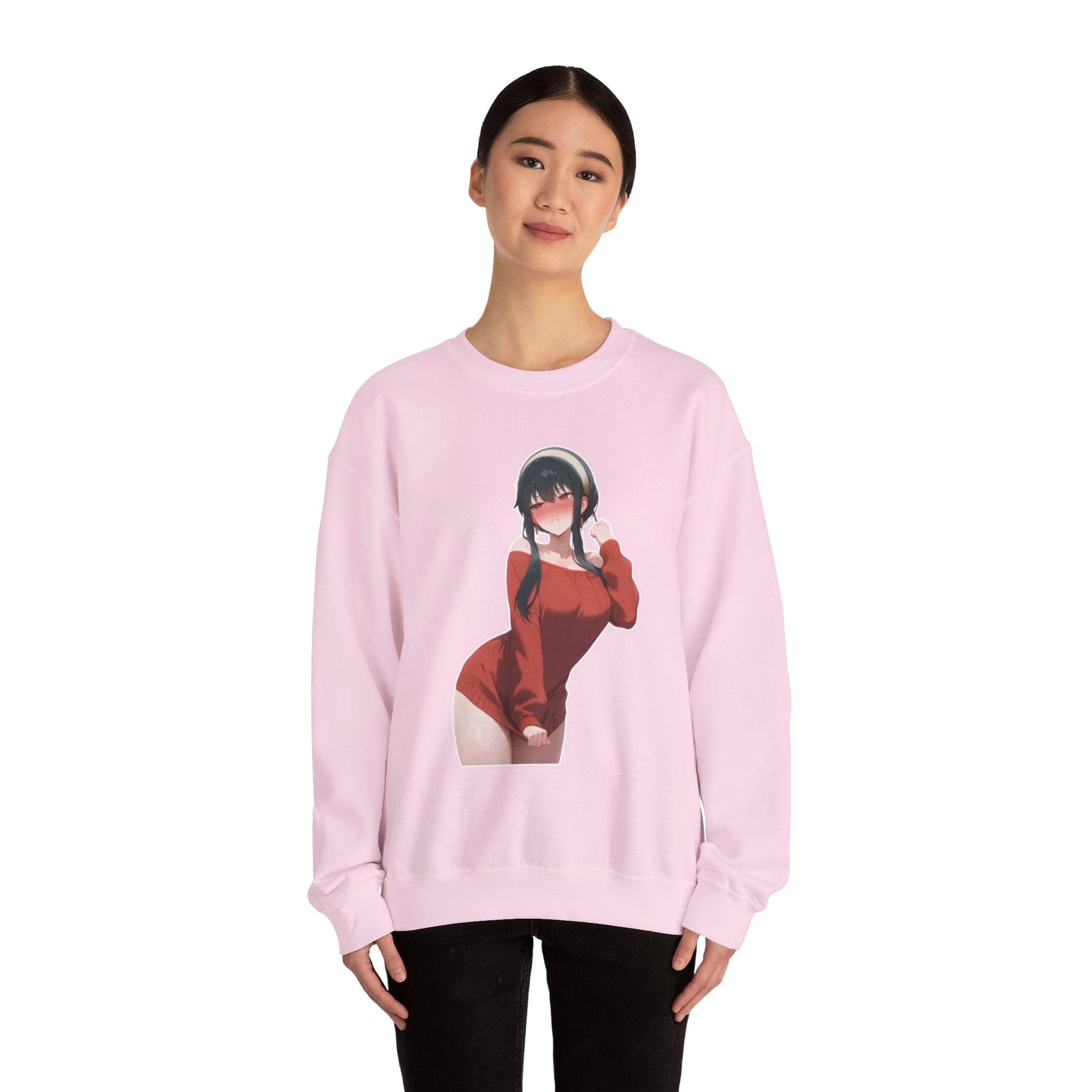 Yor Forger Blushing Waifu Unisex Heavy Blend™ Crewneck Sweatshirt