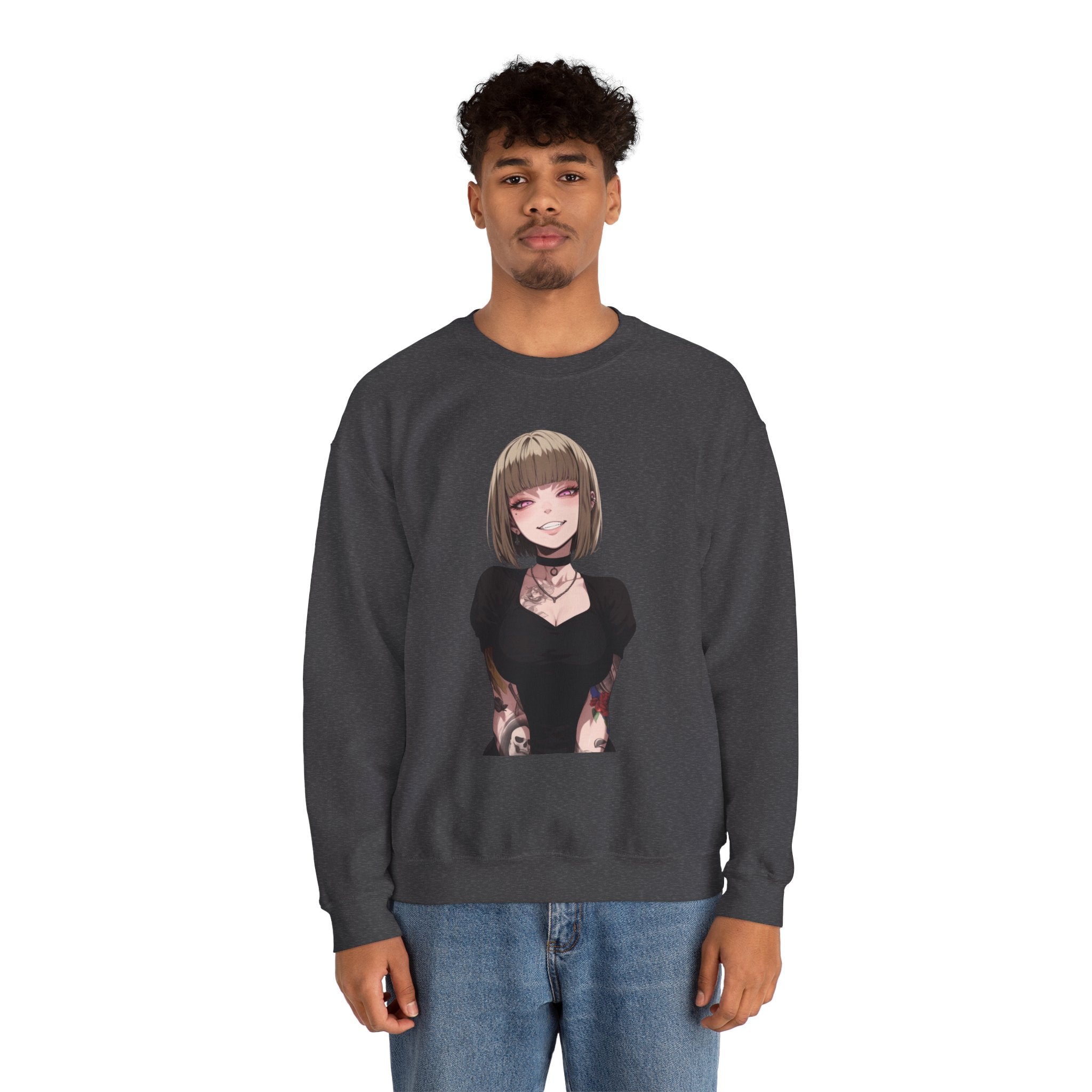Sexy Style Himiko Toga Skull Tattooed Unisex Heavy Blend™ Crewneck Sweatshirt