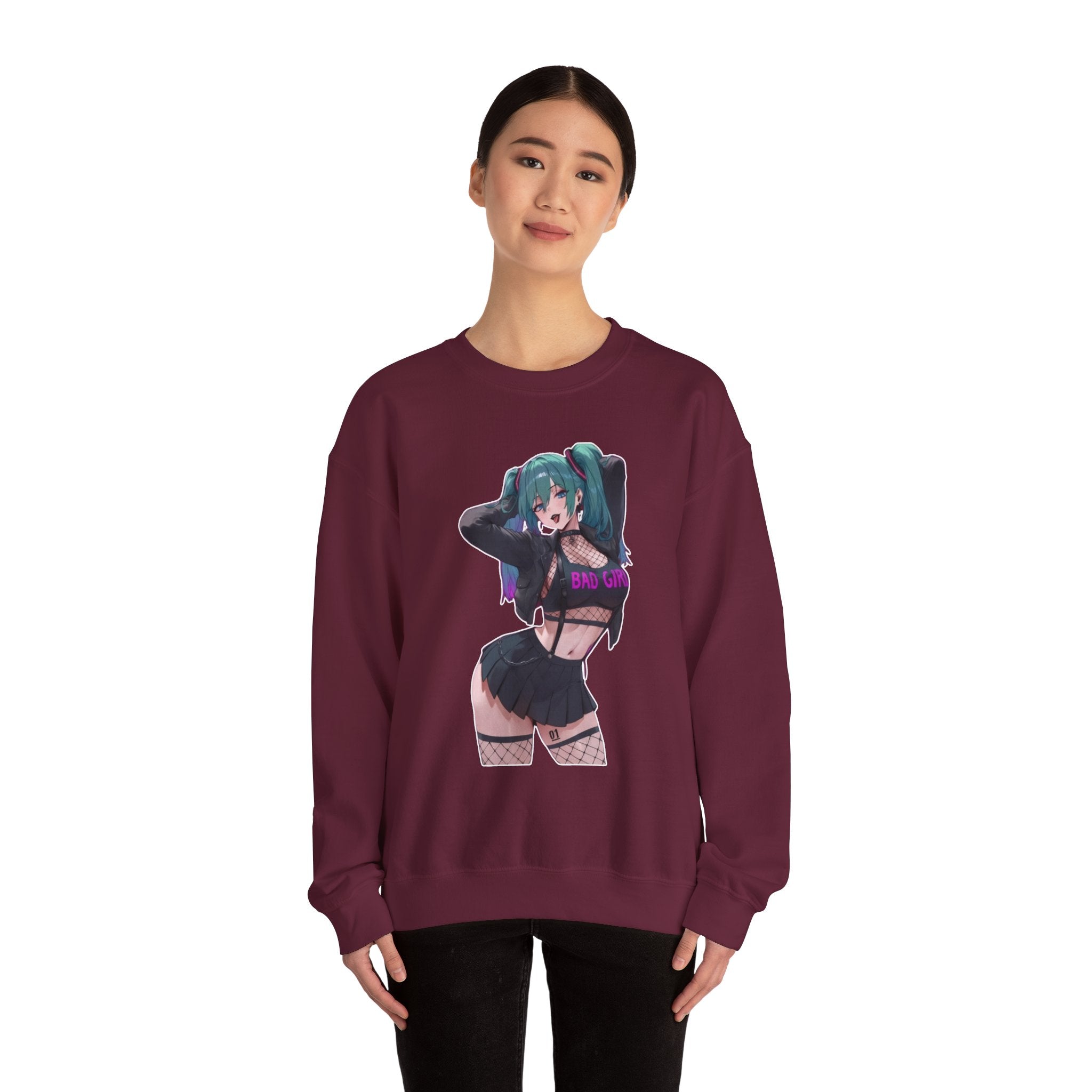 Hatsune Miku Baddie Unisex Heavy Blend™ Crewneck Sweatshirt