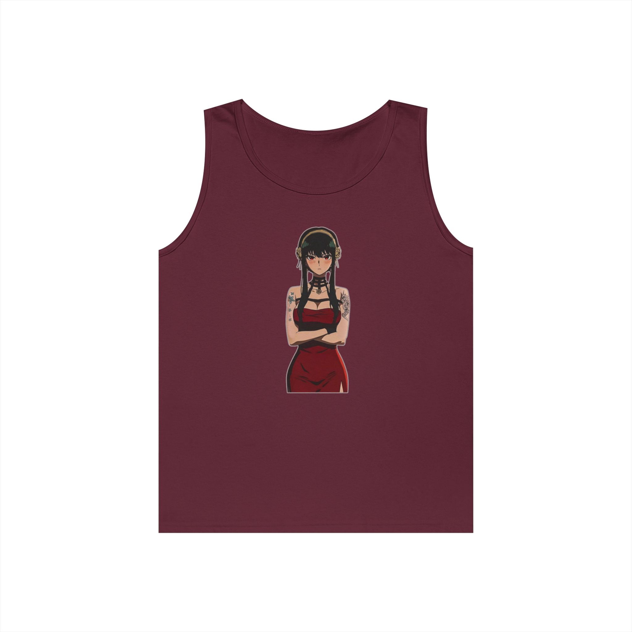 Yor Forger Elegant Tattooed Anime Heavy Cotton Tank Top