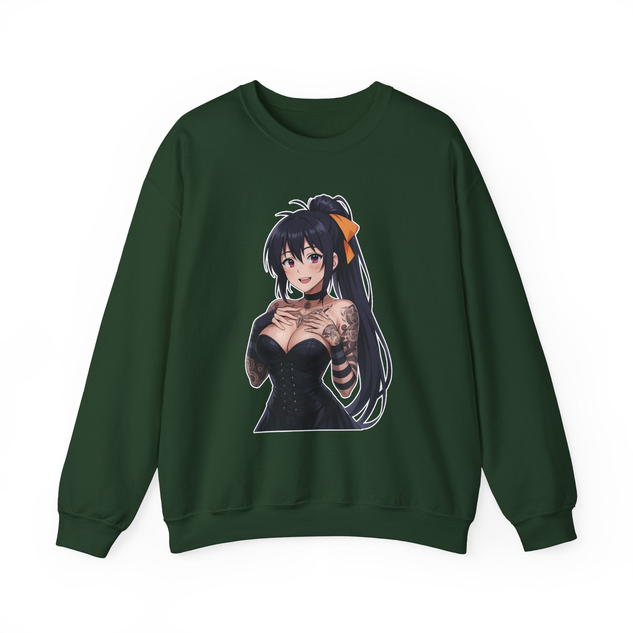 Gothic Style Akeno Himejima Tattoed Waifu Unisex Heavy Blend™ Crewneck Sweatshirt